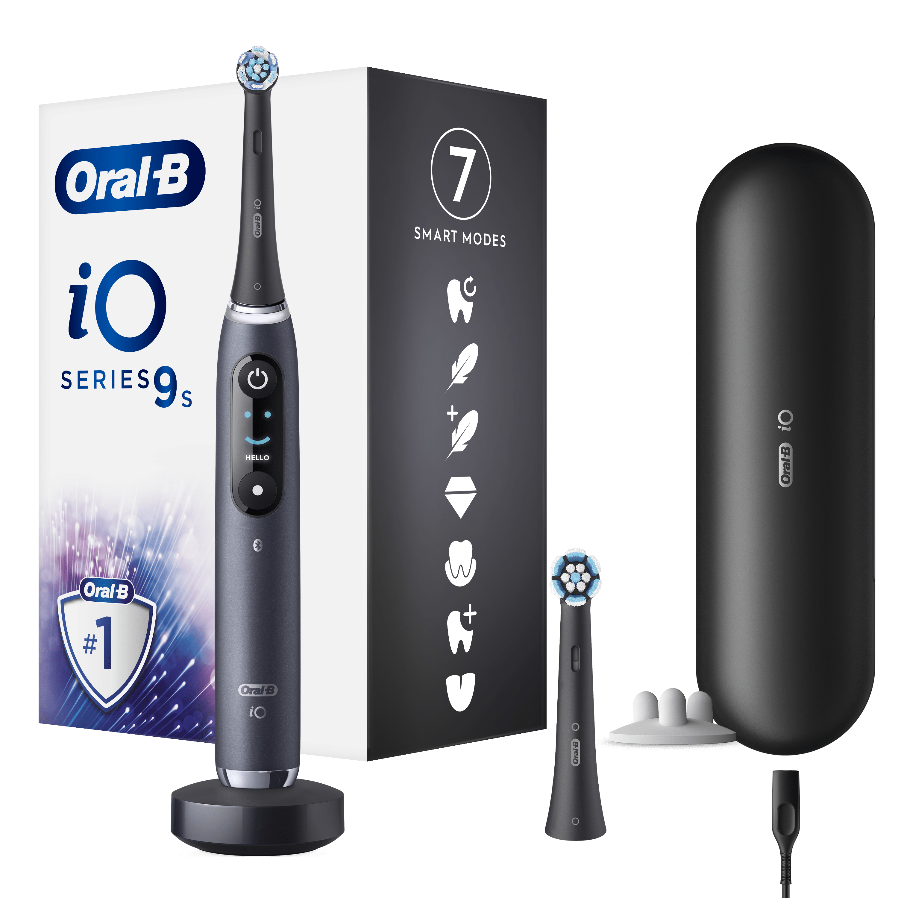 Oral-B iO 9 Cepillo Eléctrico Negro con 2+4 cabezales