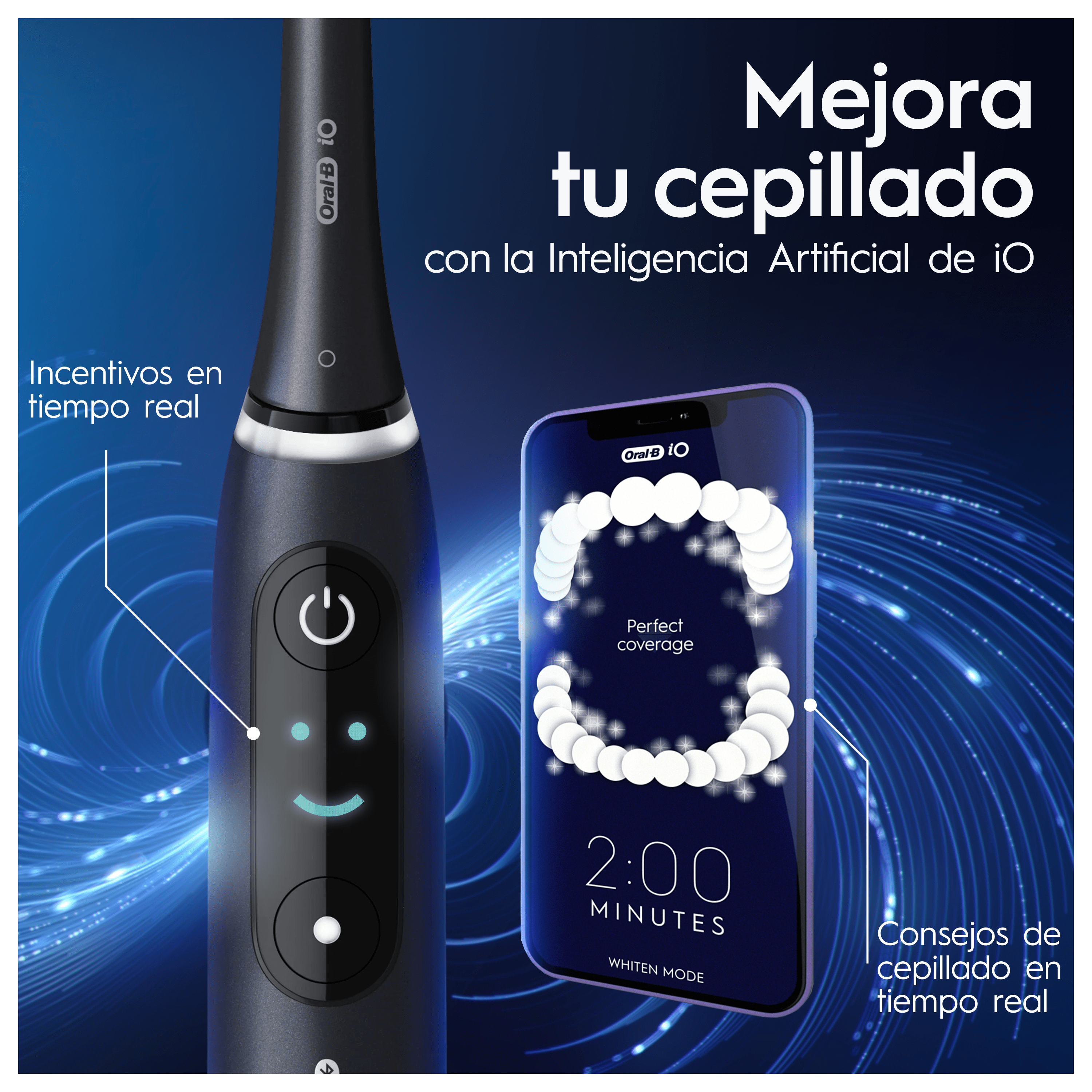 Oral-B iO 8 Pack Doble de Cepillos Eléctricos Negro y Violeta con 4 Recambios