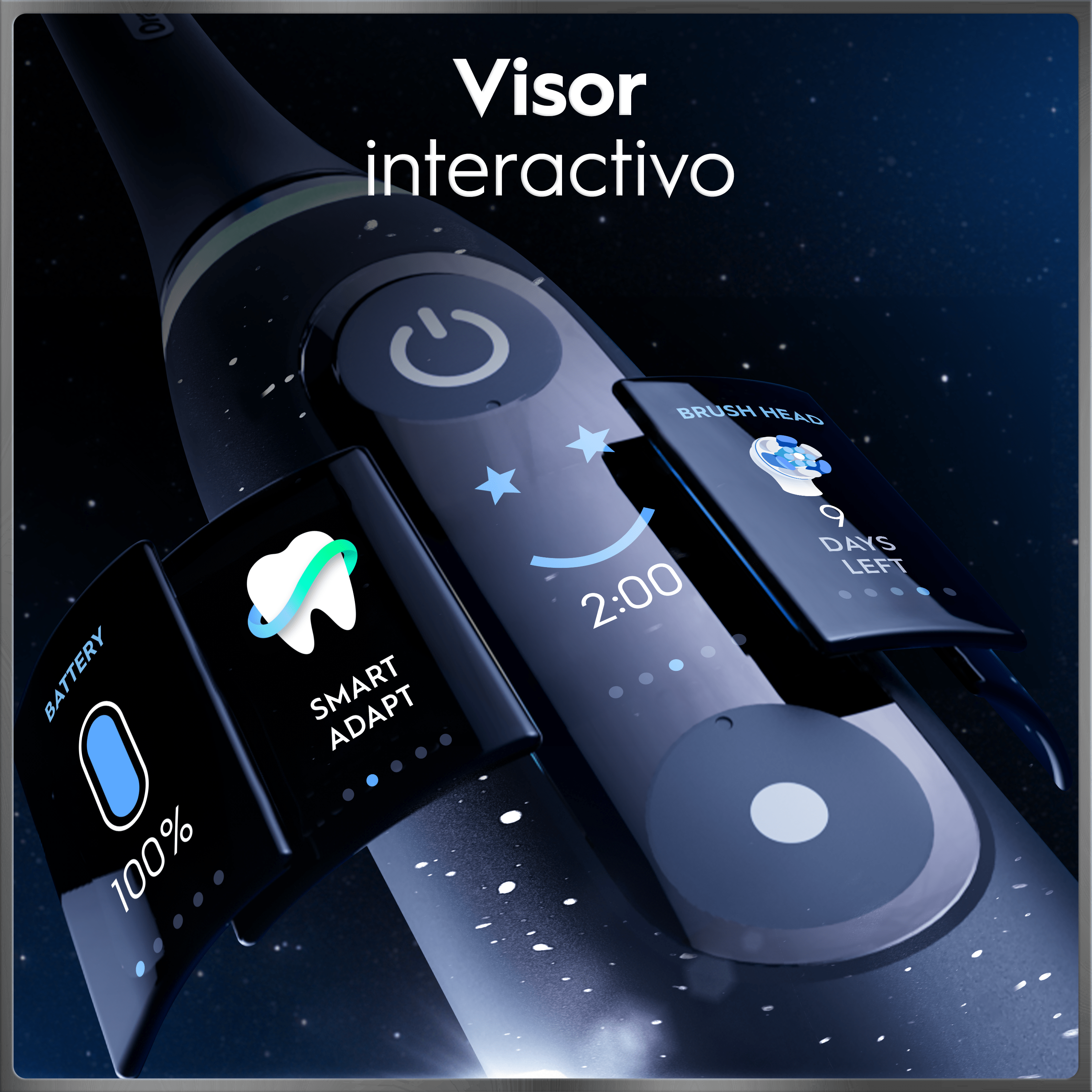 Oral-B iO 10 Pack de Cepillo Eléctrico Negro con 3 cabezales y cargador de viaje