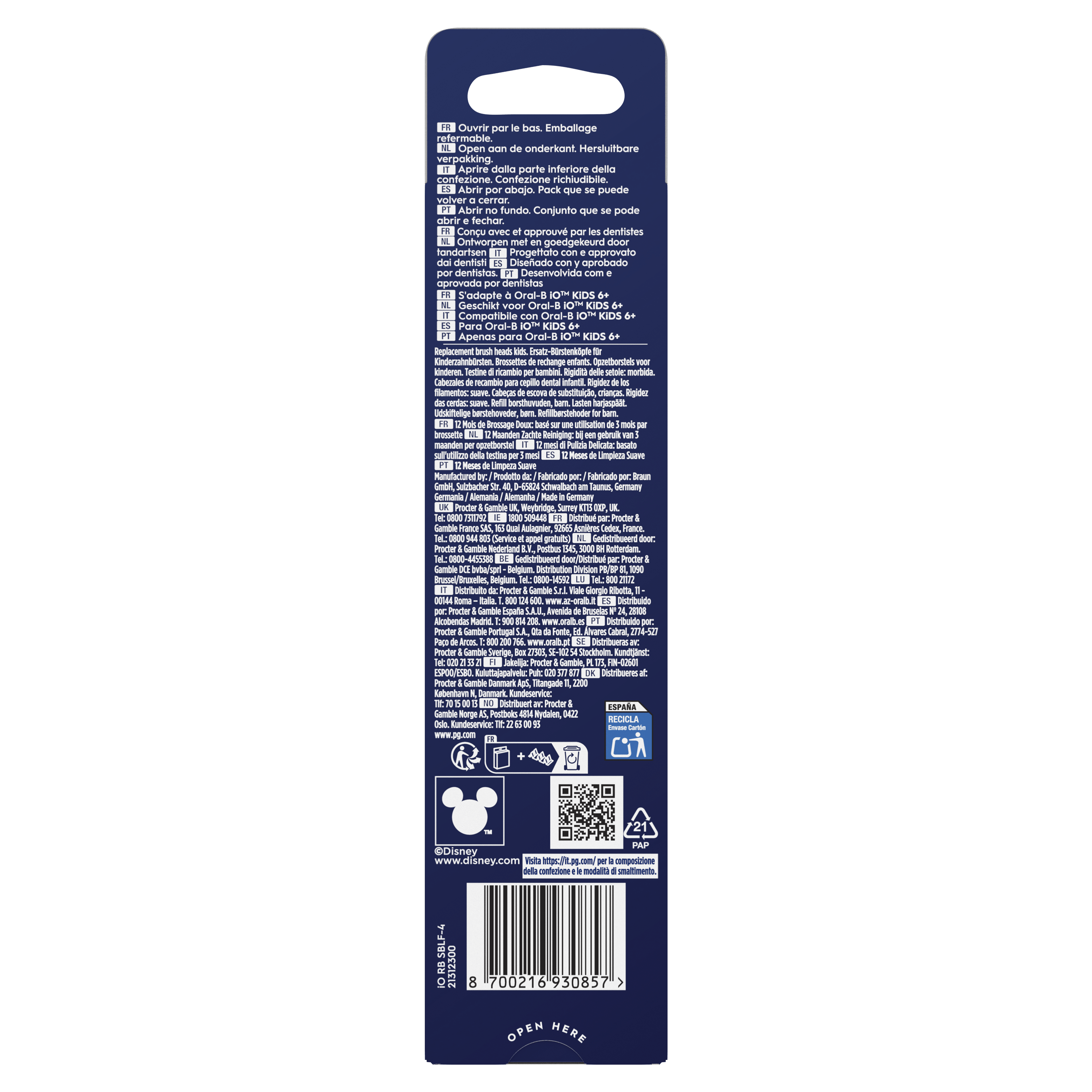 Oral-B iO Niños Recambios Stitch - Pack de 4