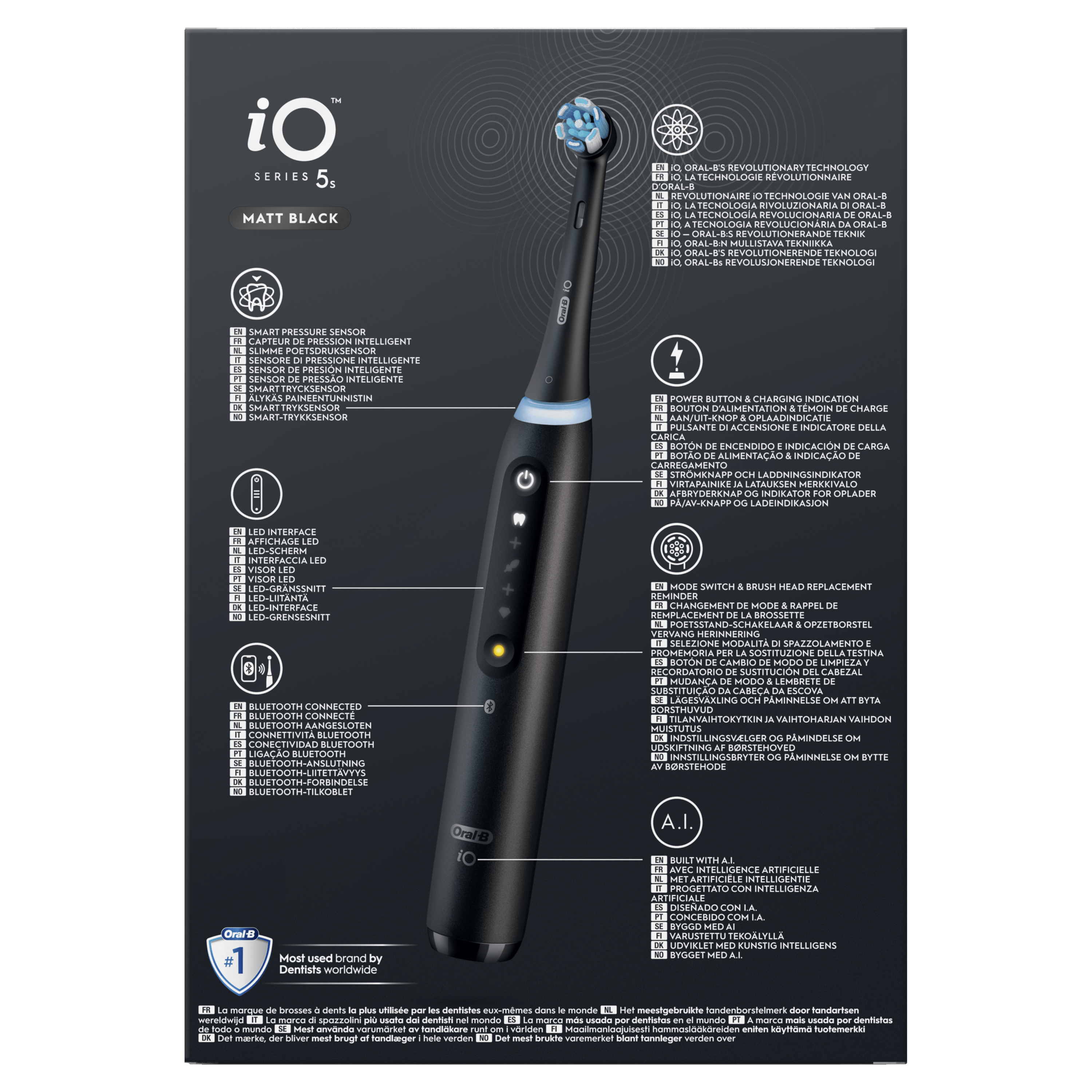 Oral-B iO 5 Cepillo Eléctrico Negro con 1 cabezal