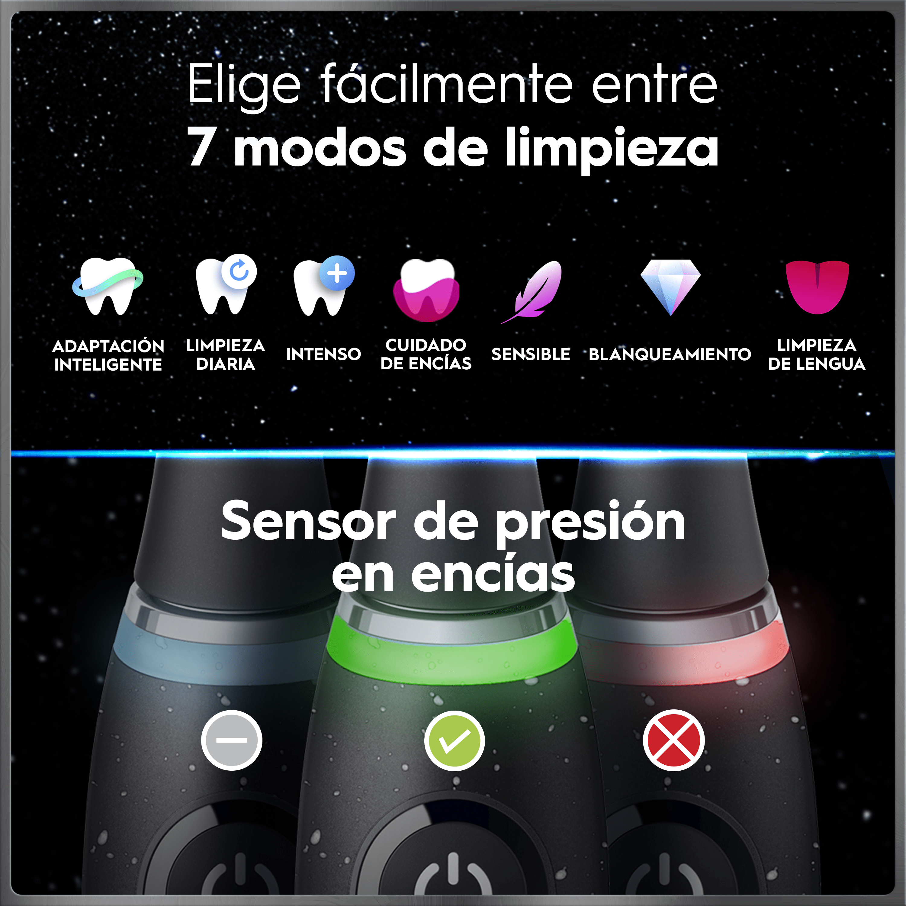 Oral-B iO 10 Pack de Cepillo Eléctrico Negro con 3 cabezales y cargador de viaje