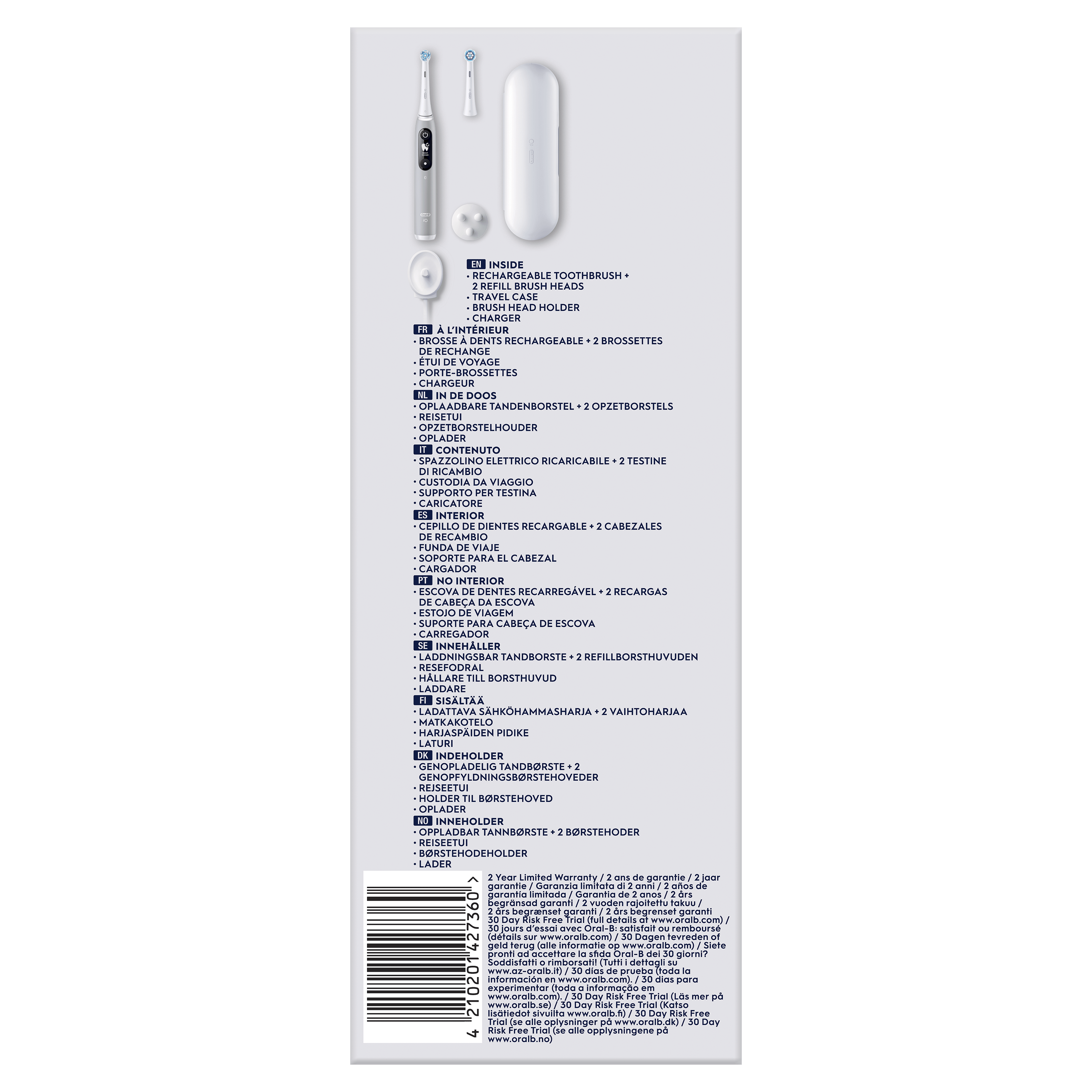 Oral-B iO 6 Cepillo Eléctrico Gris con 2+4 cabezales