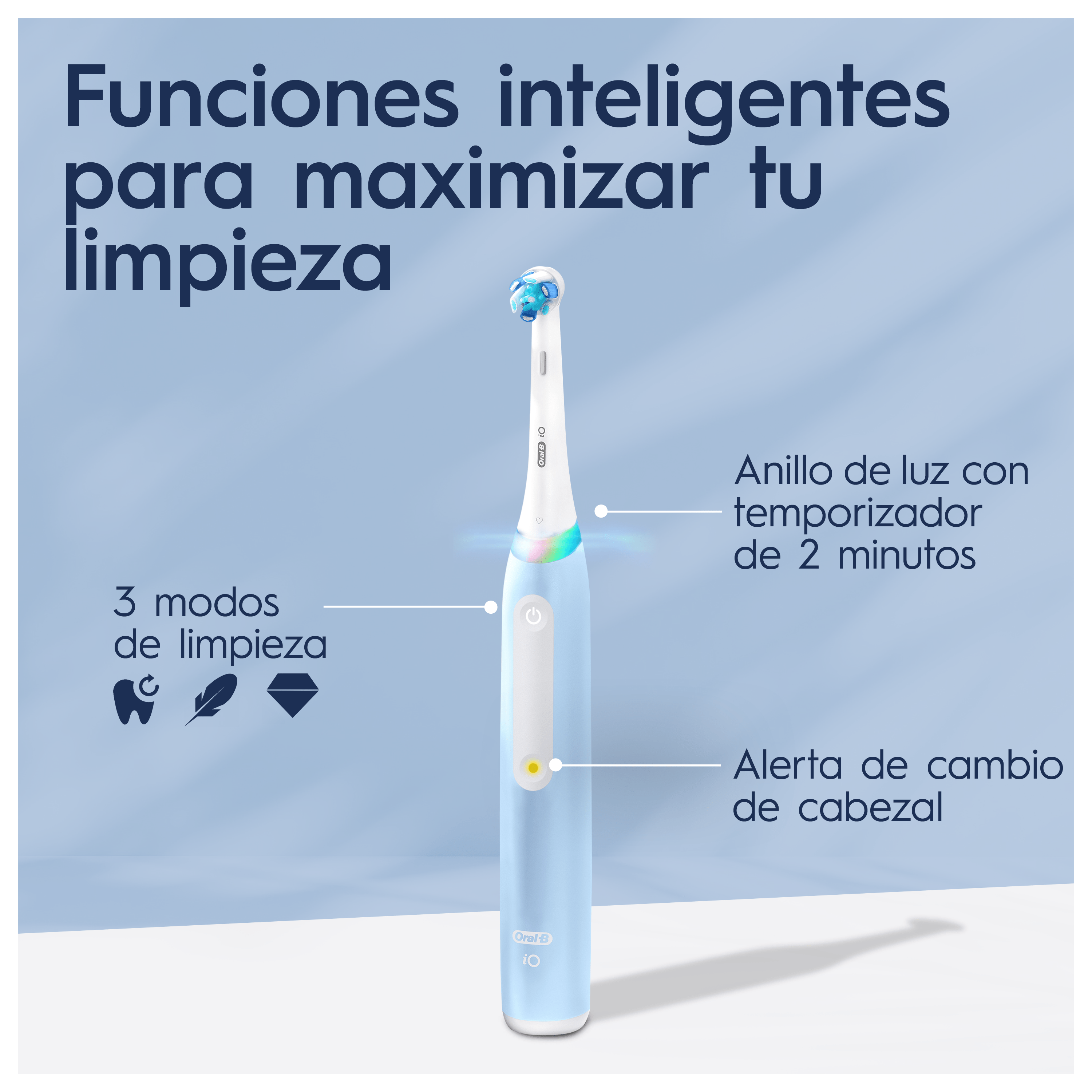 Oral-B iO 3 Pack de Cepillo Eléctrico Azul con 3+5 cabezales