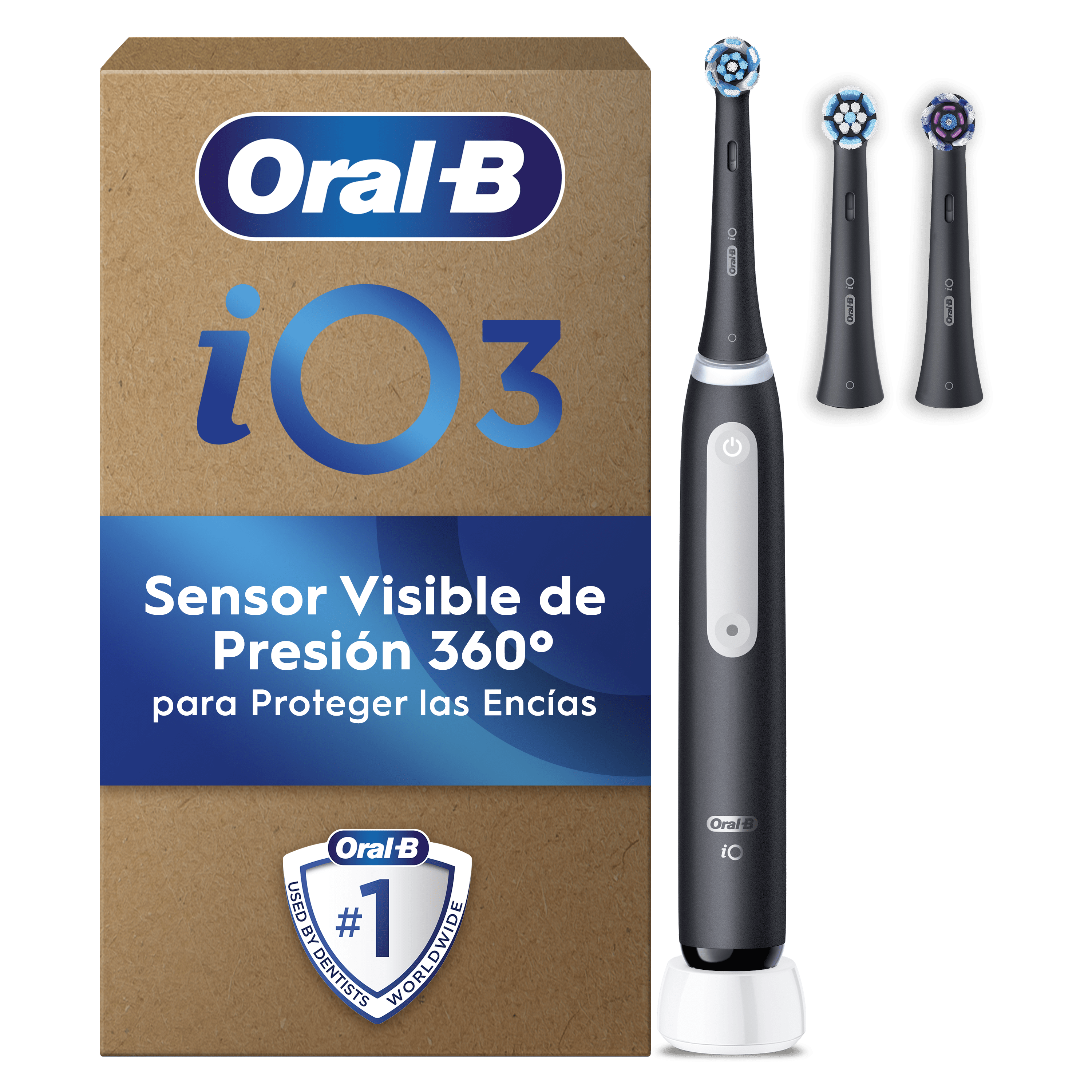 Oral-B iO 3 Pack de Cepillo Eléctrico Negro con 3 cabezales