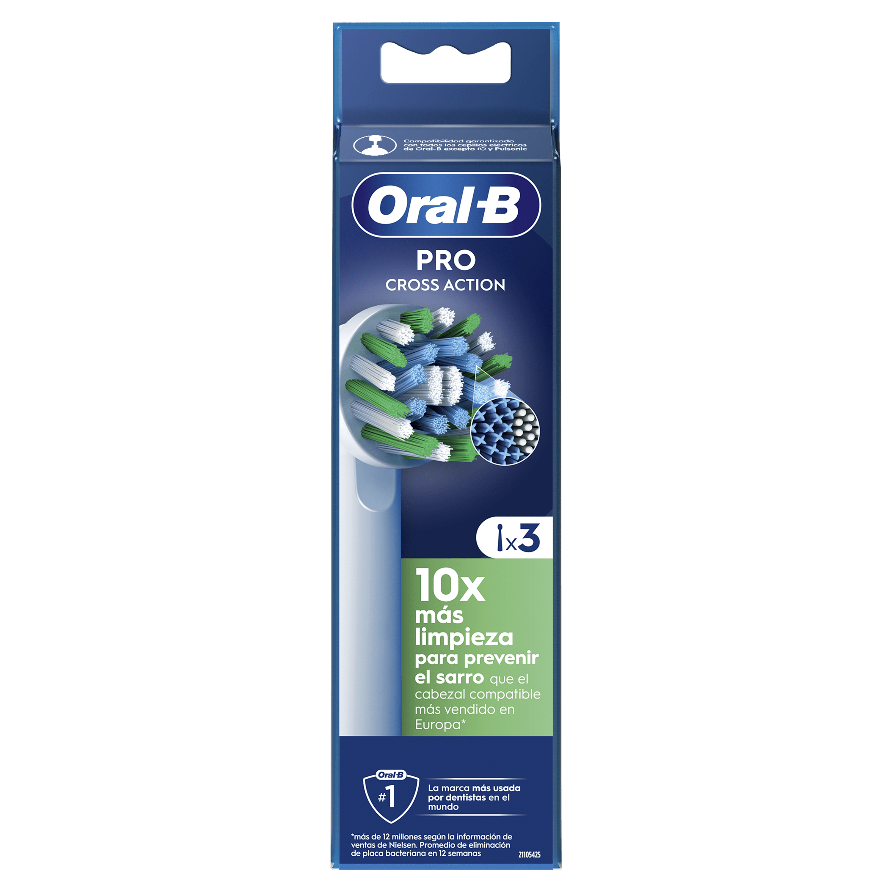 Oral-B Recambios Cross Action Blancos - Pack de 9
