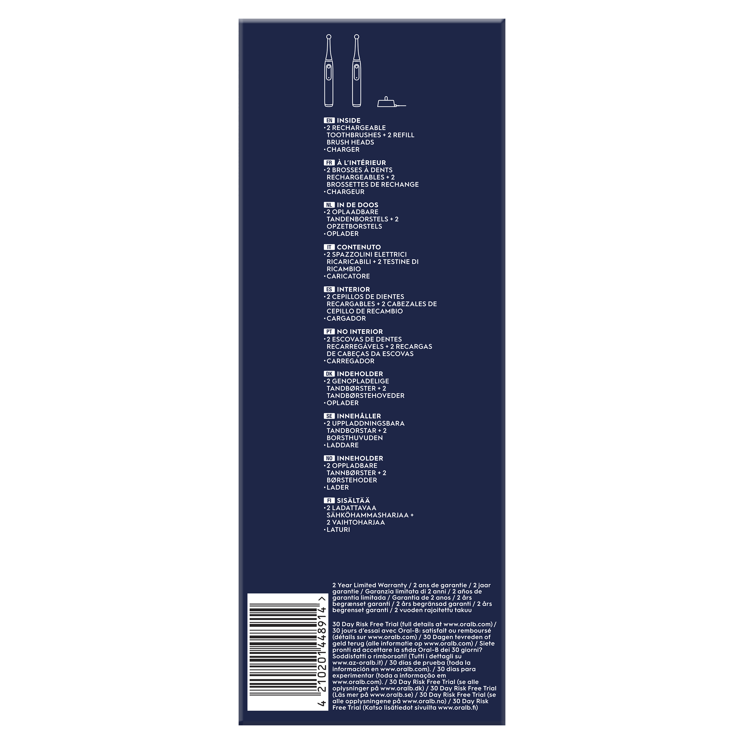 Oral-B iO6 Pack Dúo de Cepillos Eléctricos Blanco y Rosa con 3+5 cabezales