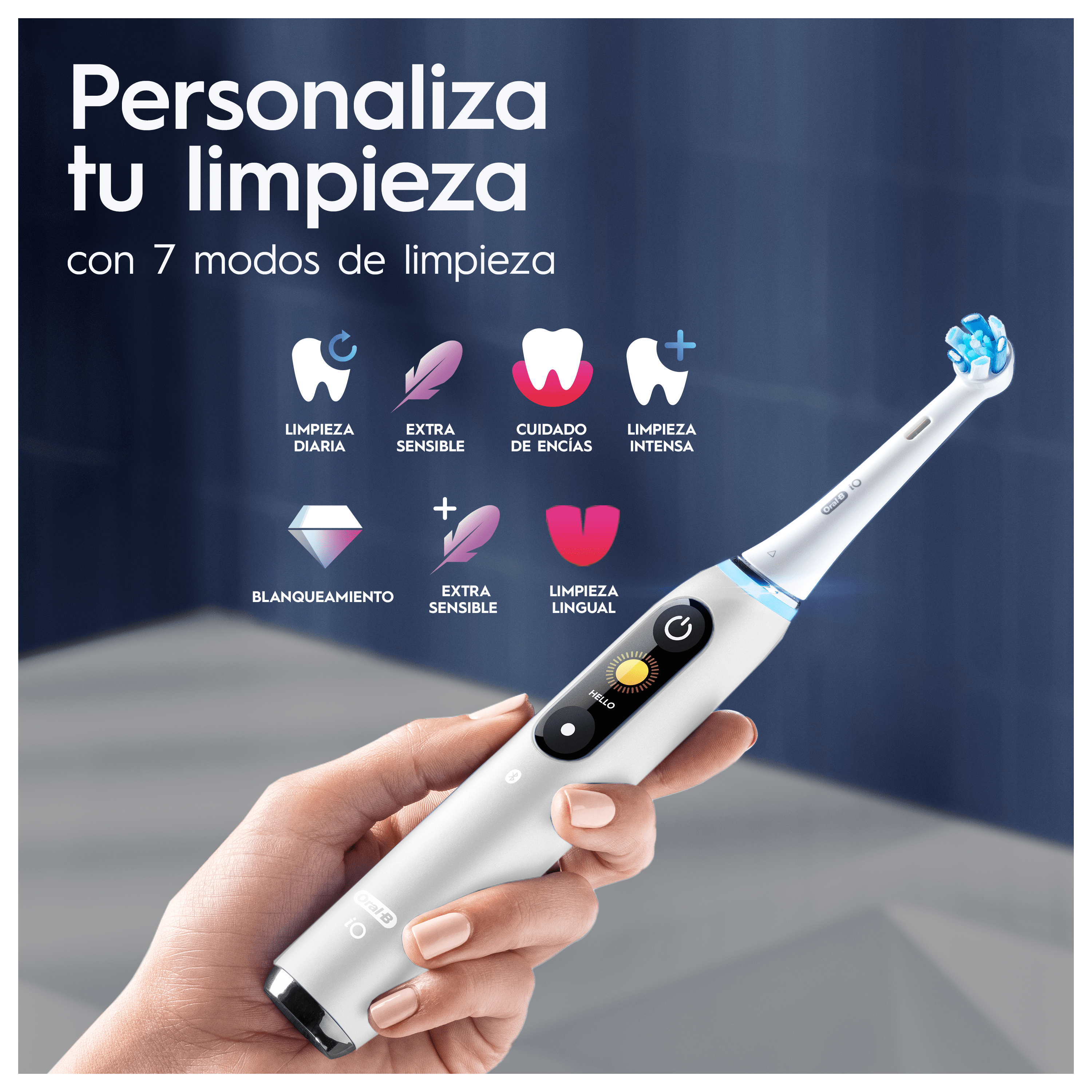 Oral-B iO 9 Cepillo Eléctrico Blanco con 2 Cabezales