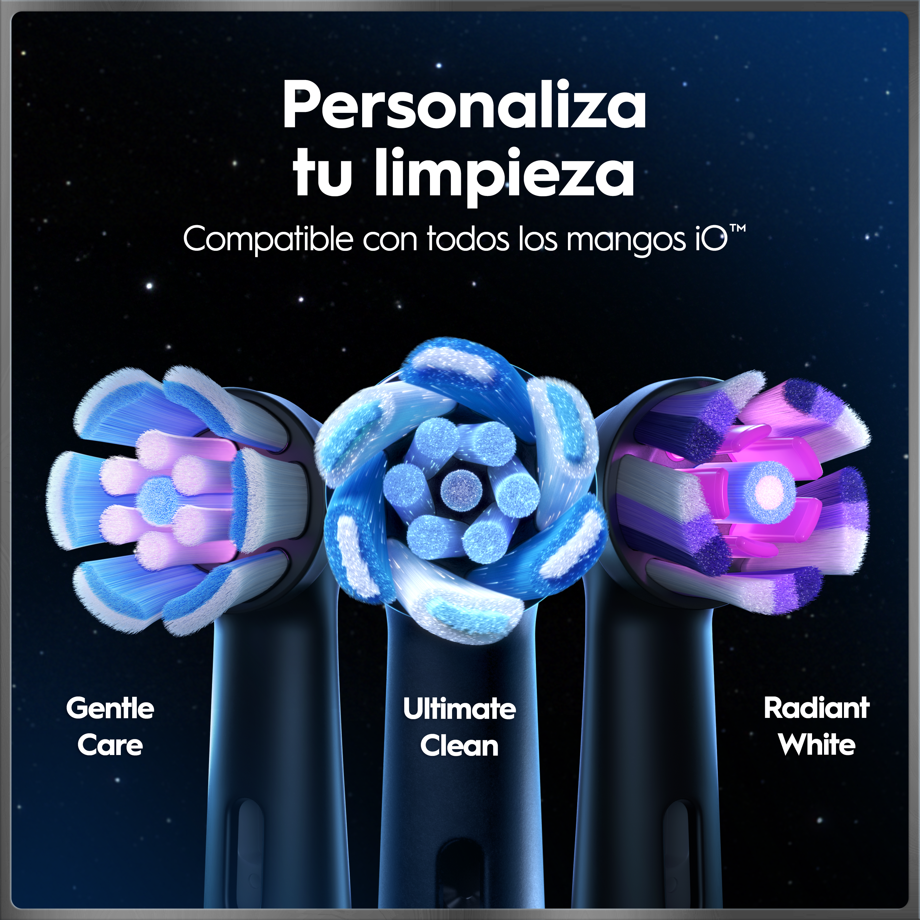 Oral-B iO 10 Pack de Cepillo Eléctrico Negro con 3 cabezales y cargador de viaje