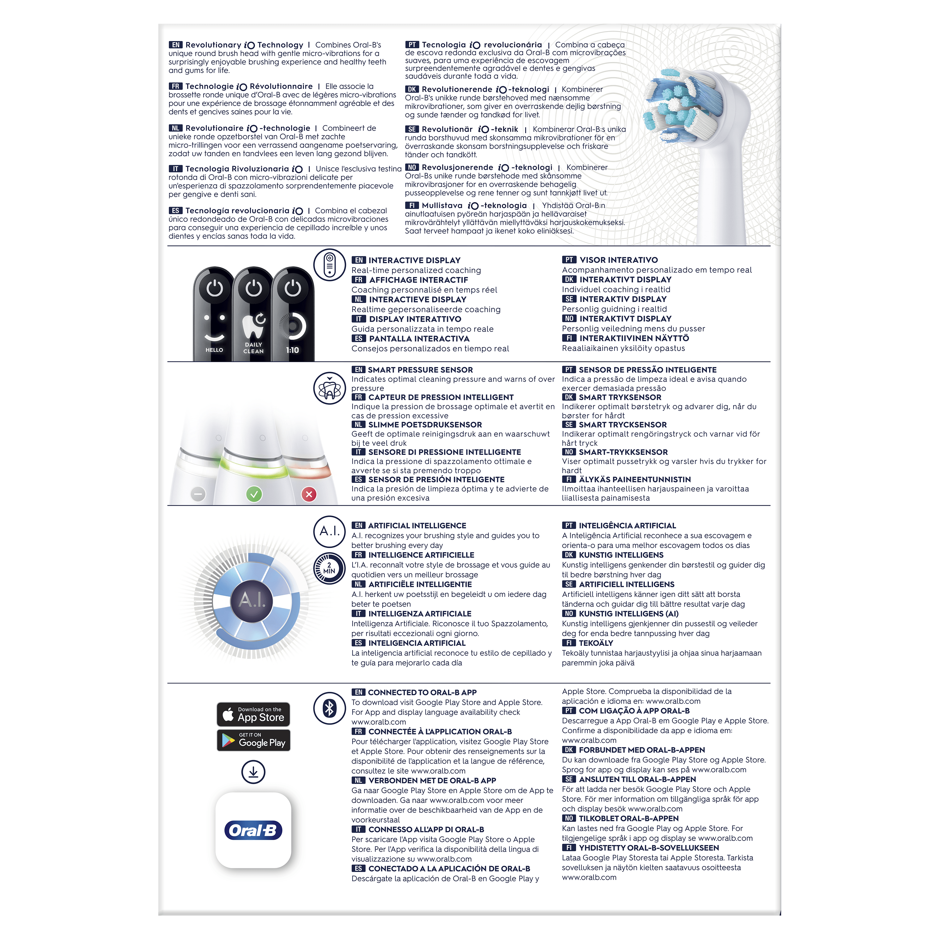 Oral-B iO6 Pack Dúo de Cepillos Eléctricos Blanco y Rosa con 3+5 cabezales