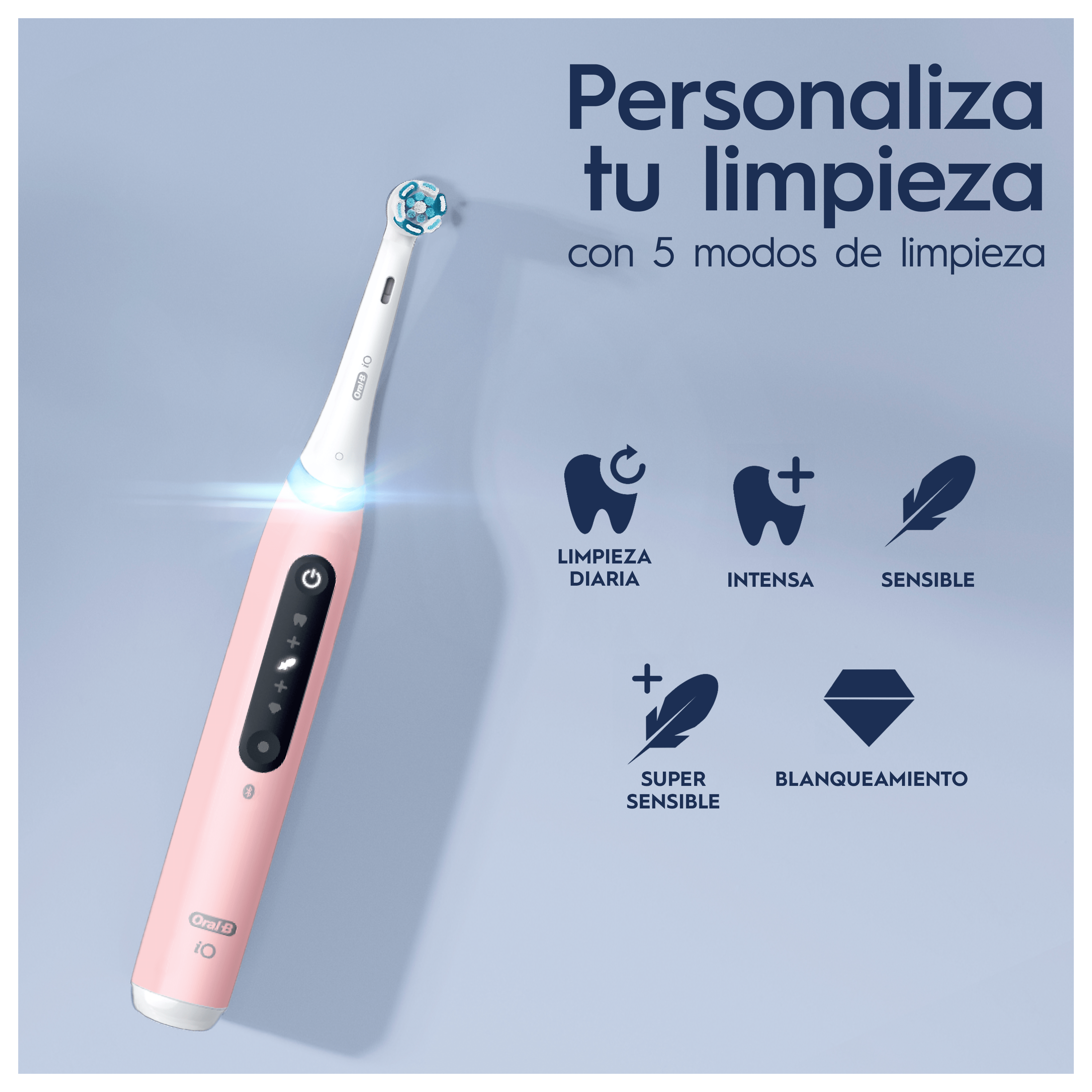 Oral-B iO 5 Cepillo Eléctrico Rosa con 1+2 cabezal