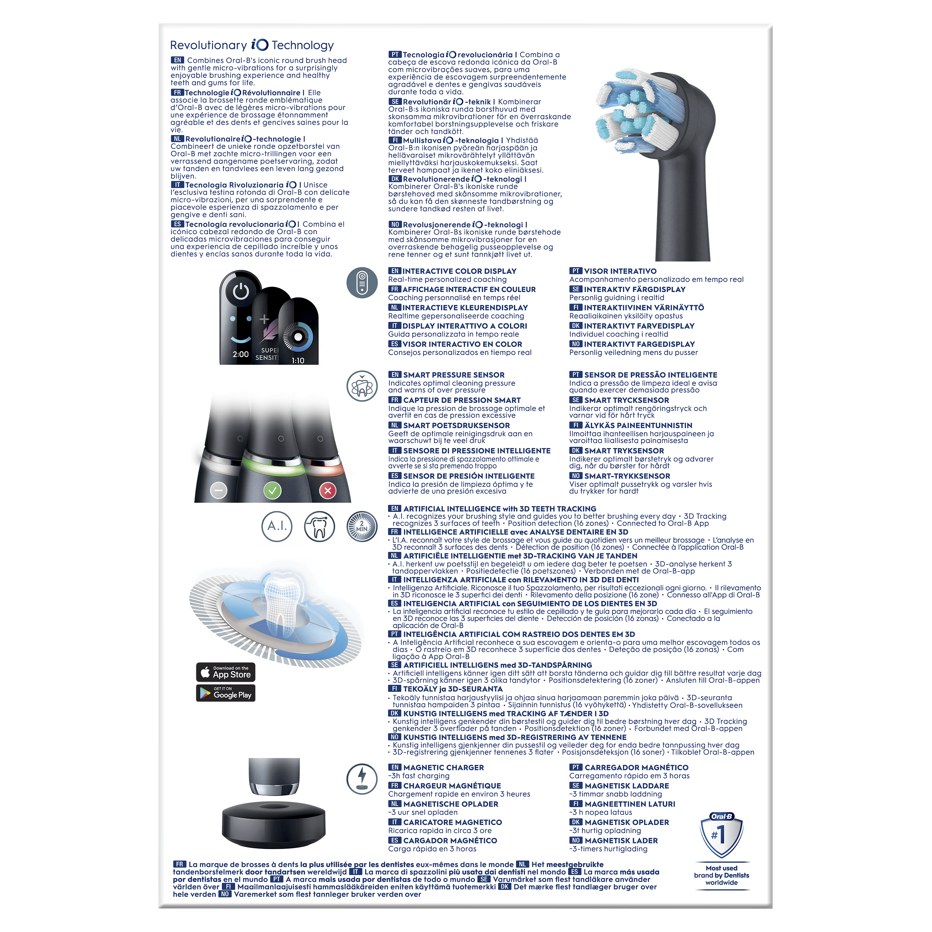 Oral-B iO 9 Cepillo Eléctrico Negro con 2+4 cabezales