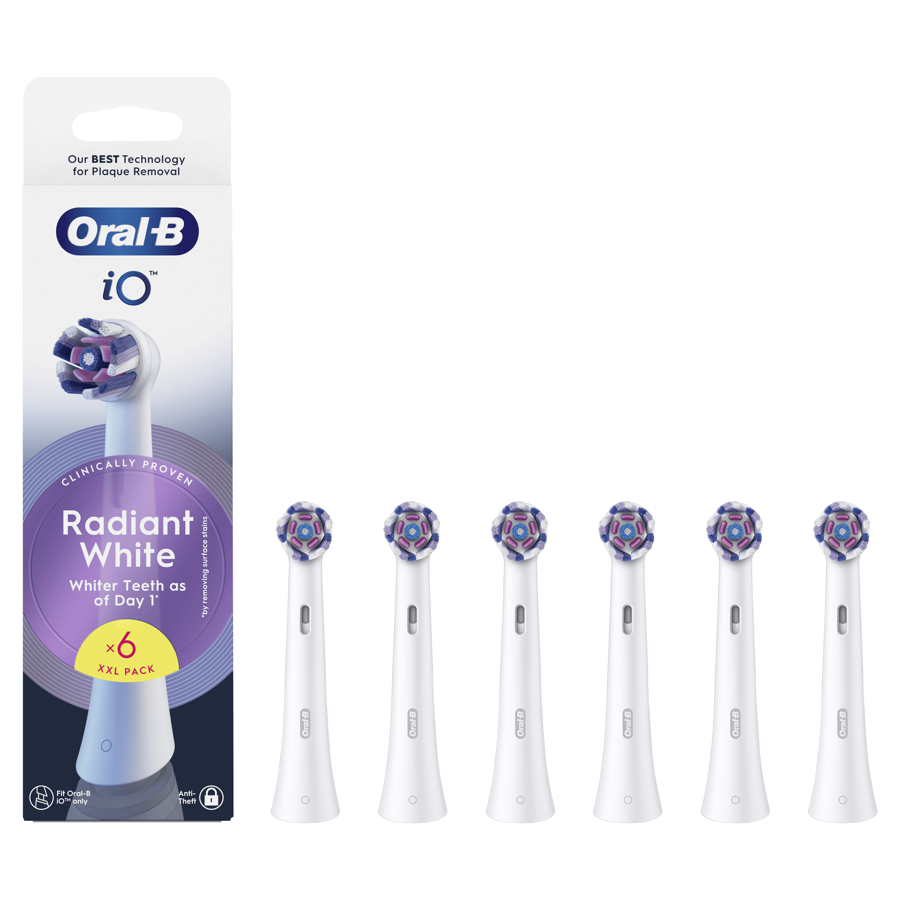 Oral-B iO Recambios Radiant White en Blanco - Pack de 6
