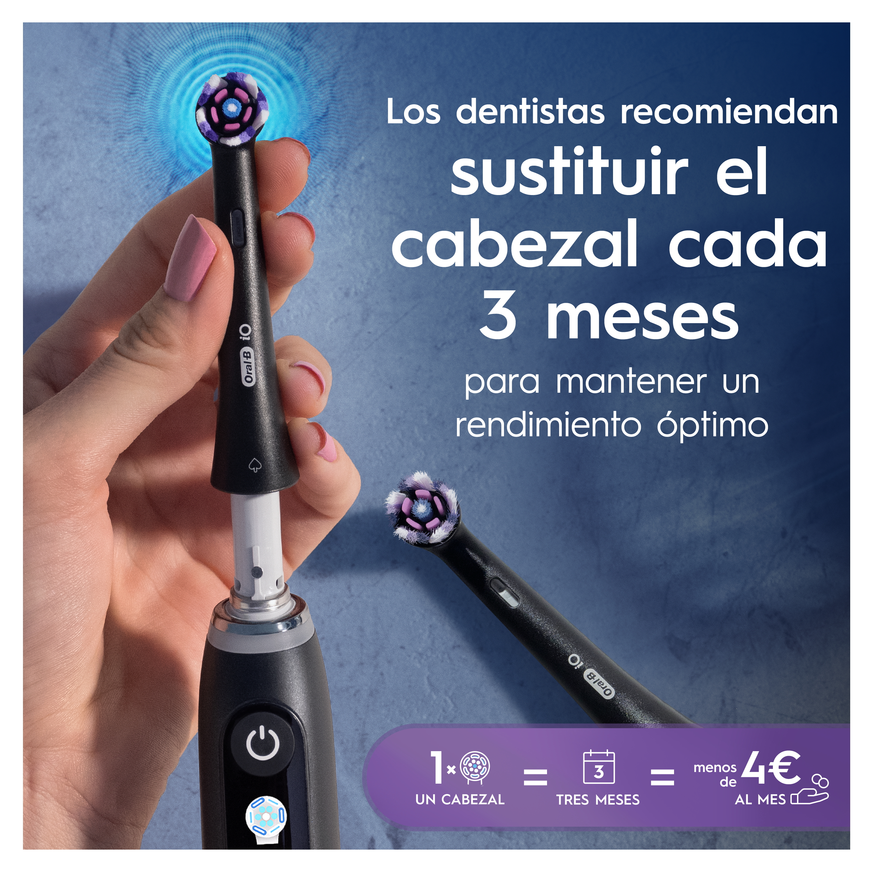 Oral-B iO Recambios Radiant White en Negro - Pack de 8