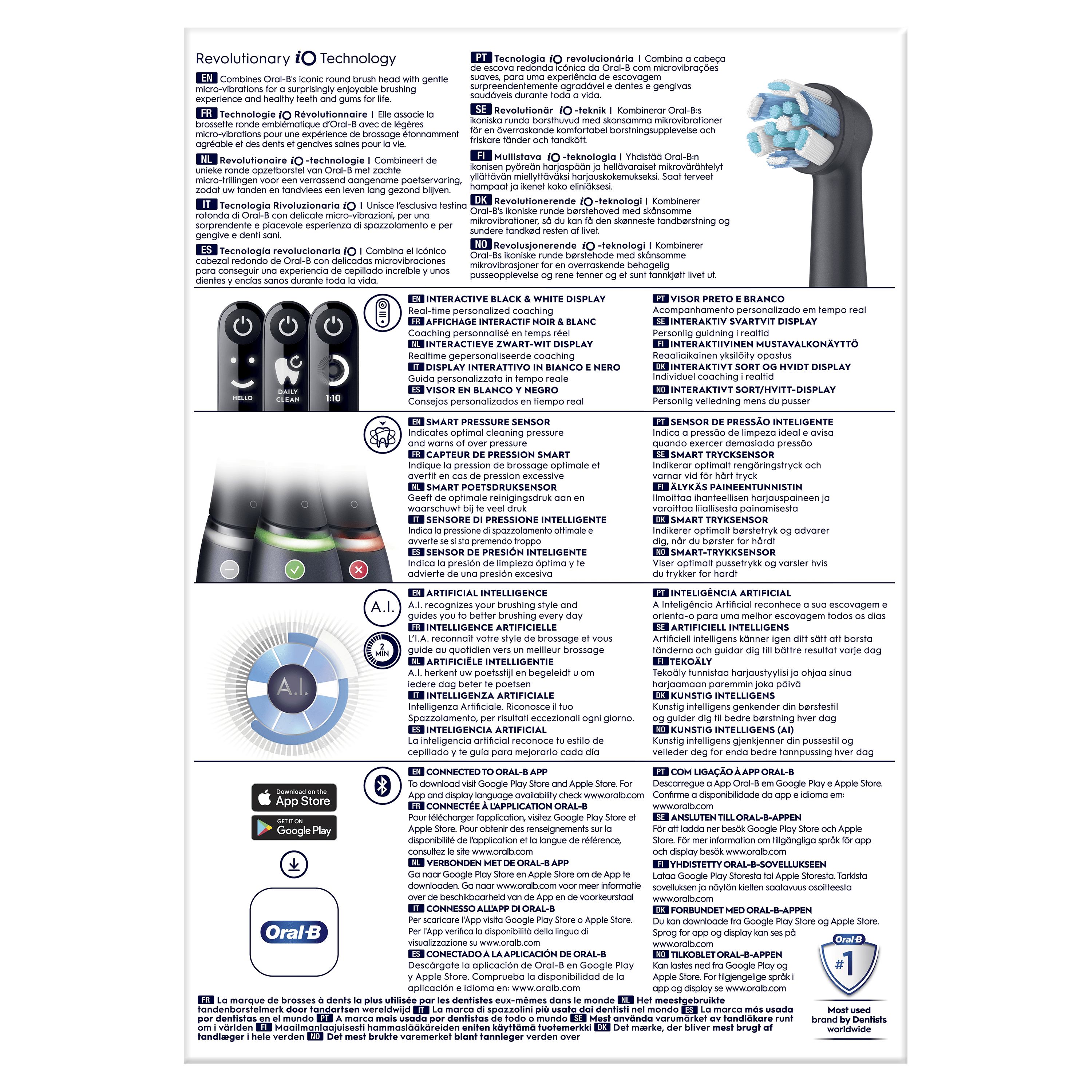 Oral-B iO 6 Cepillo Eléctrico Negro con 2 cabezales