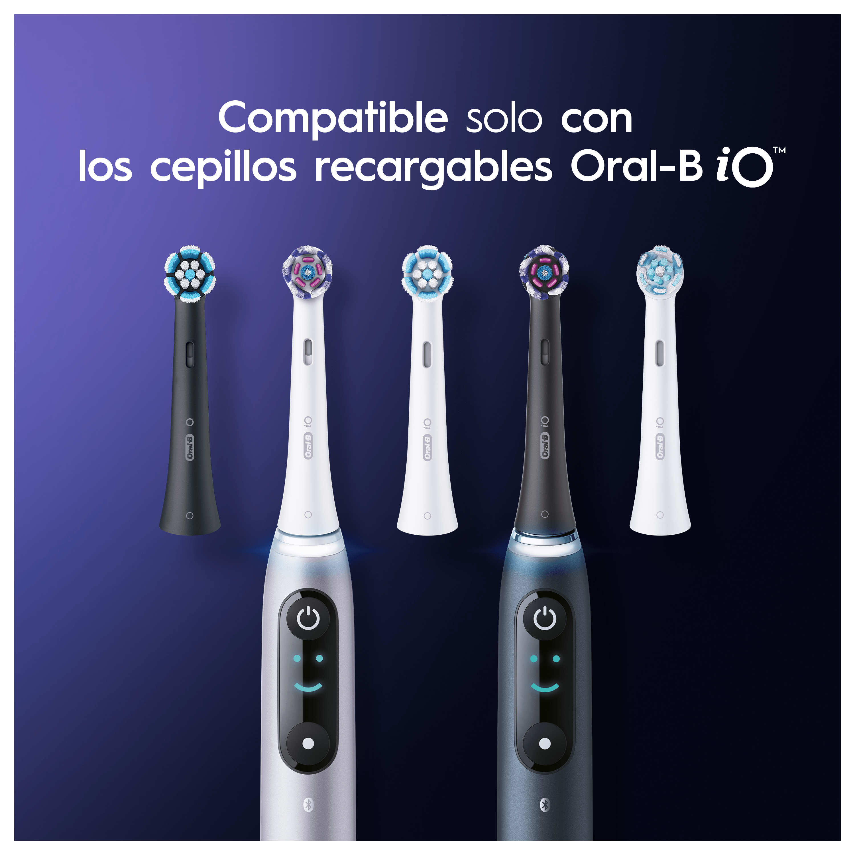 Oral-B iO Recambios Radiant White en Negro - Pack de 6