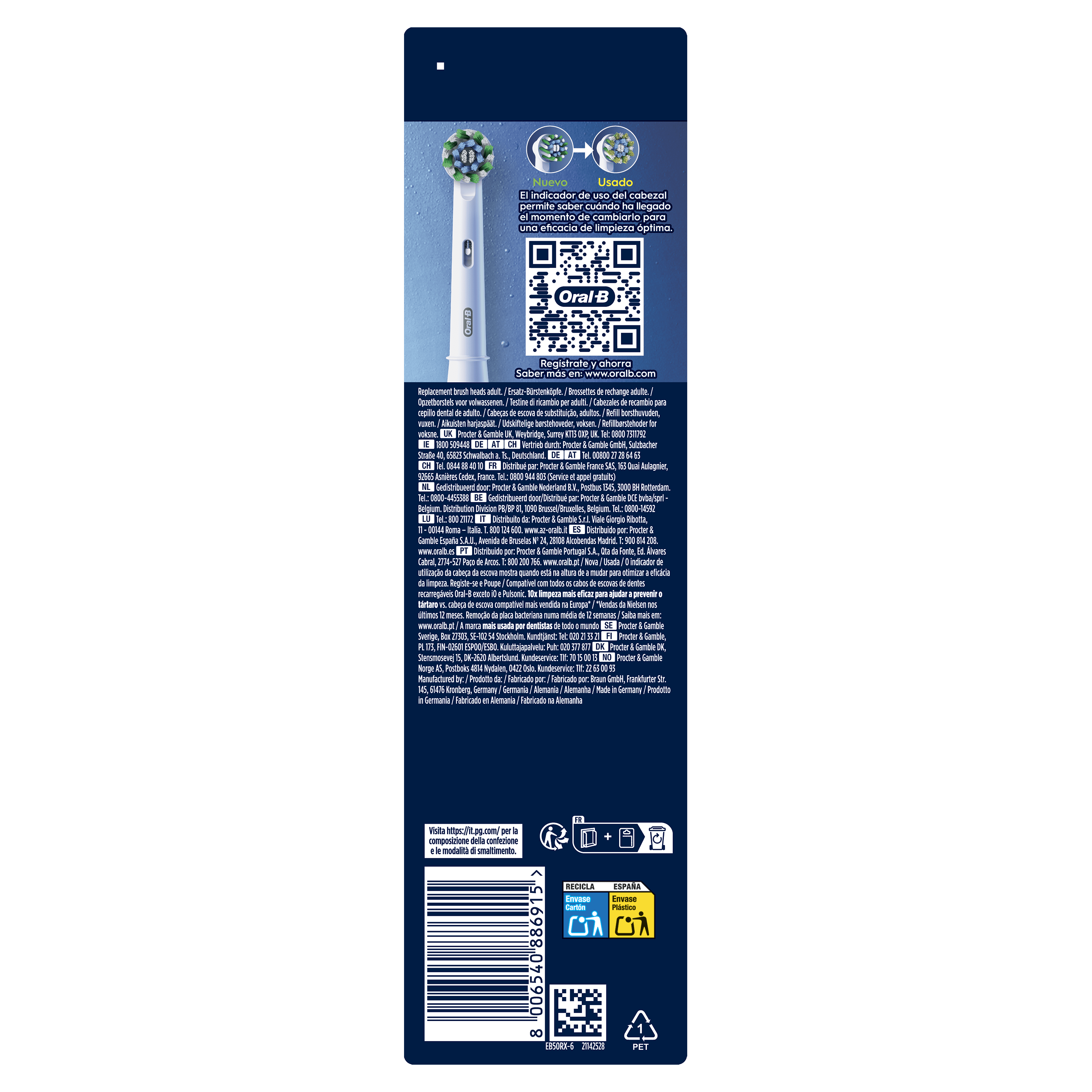 Oral-B Recambios Cross Action Blancos - Pack de 20