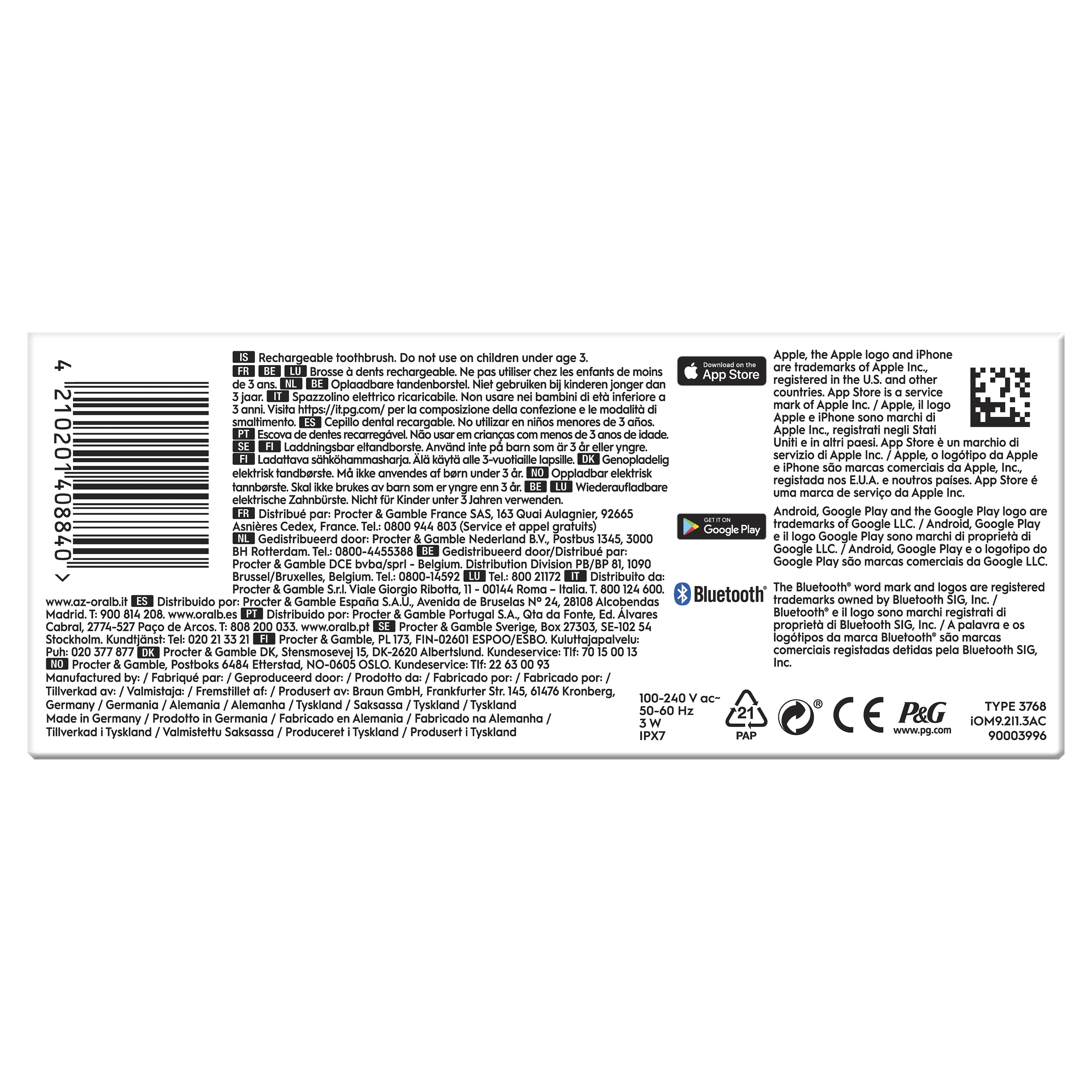 Oral-B iO 9 Cepillo Eléctrico Blanco con 2+9 cabezales