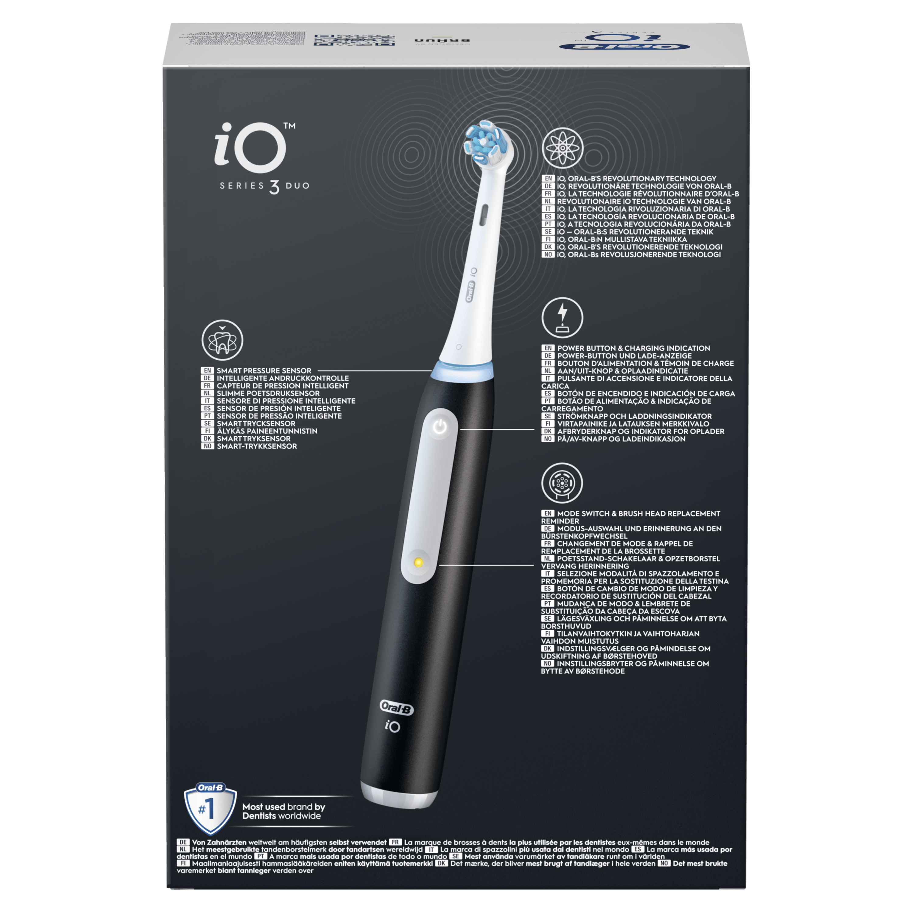 Oral-B iO 3 Pack Dúo de Cepillos Eléctricos Negro y Azul con 2 cabezales y estuche de viaje