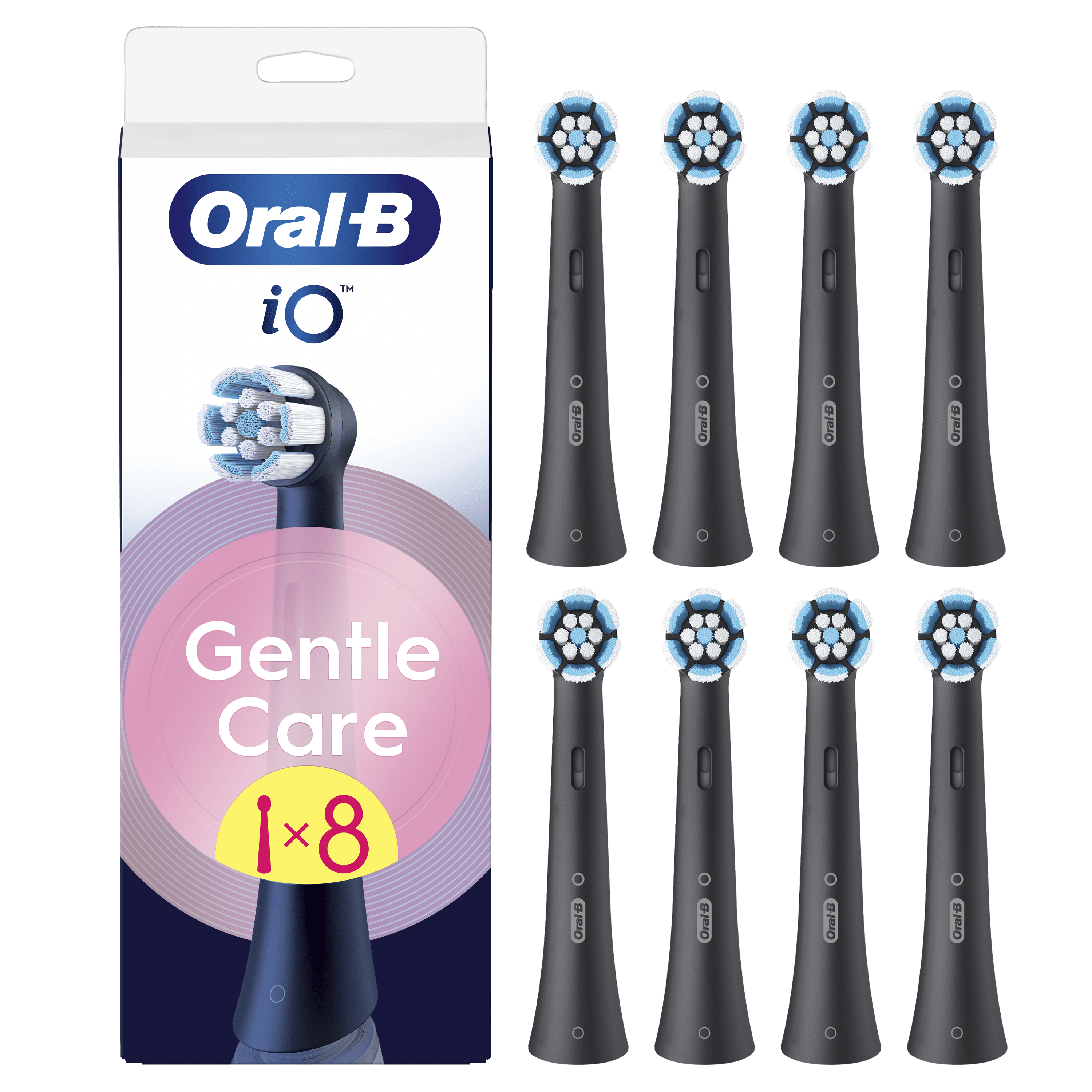 Oral-B iO Recambios Gentle Care en Negro - Pack de 8