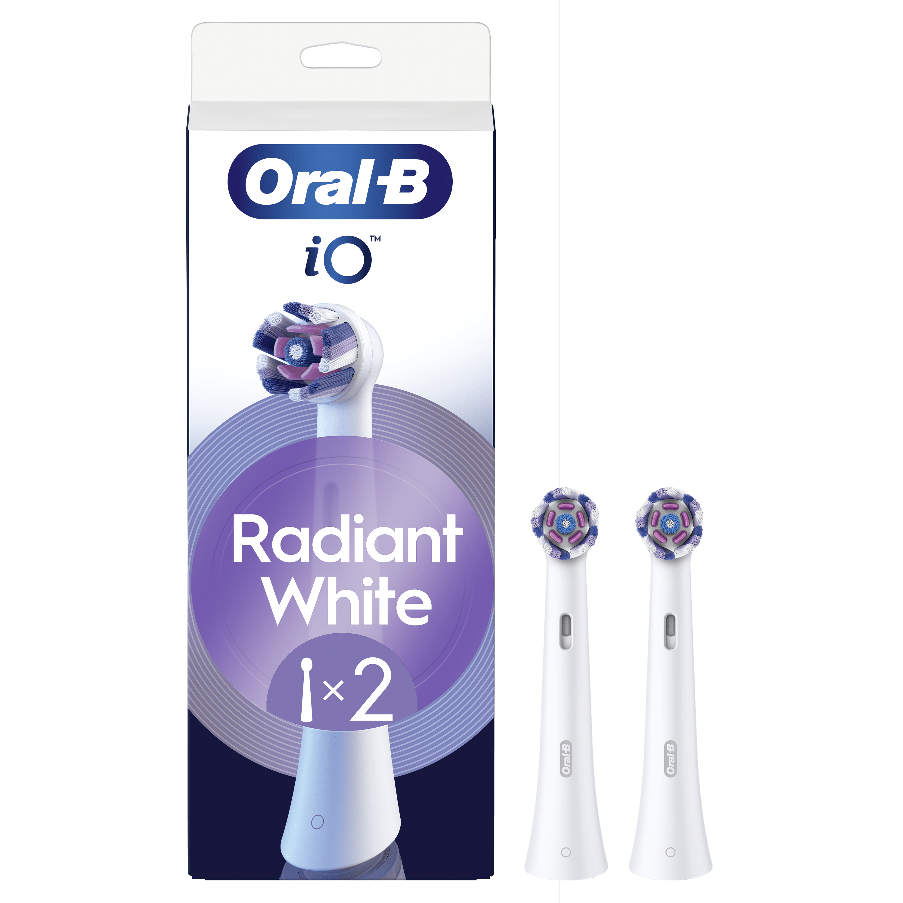Oral-B iO - 2 brossettes Radiant White Blanches: retailer-supplied image