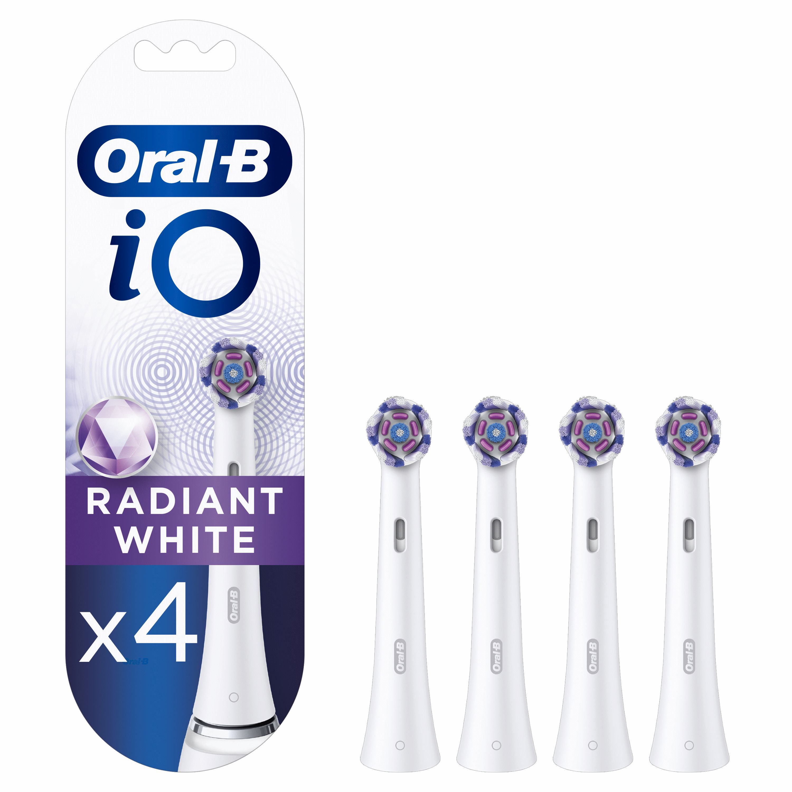 Oral-B iO - 4 brossettes Radiant White Noires - 12 mois