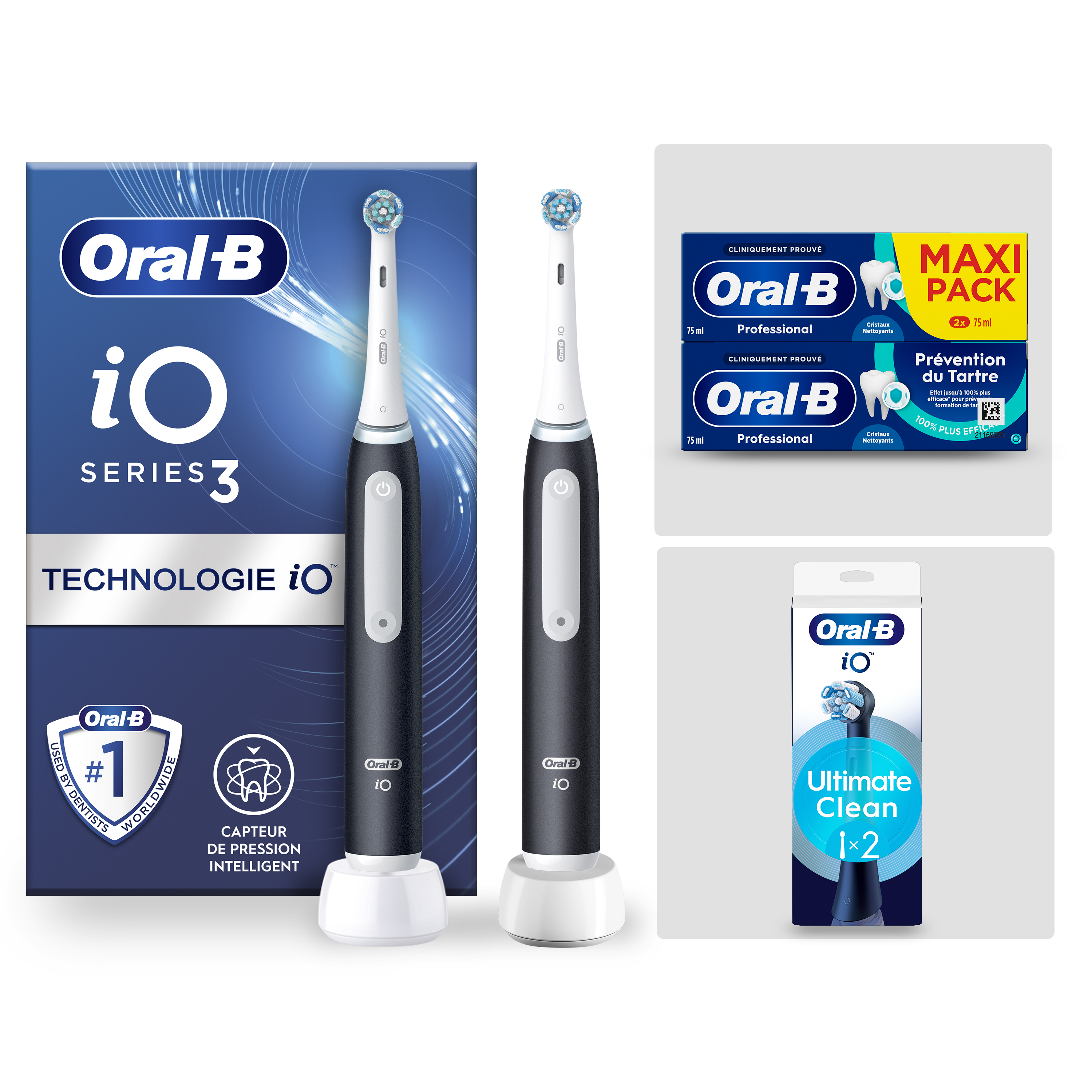 Oral-B iO3 Noire Pack Nettoyage Intense