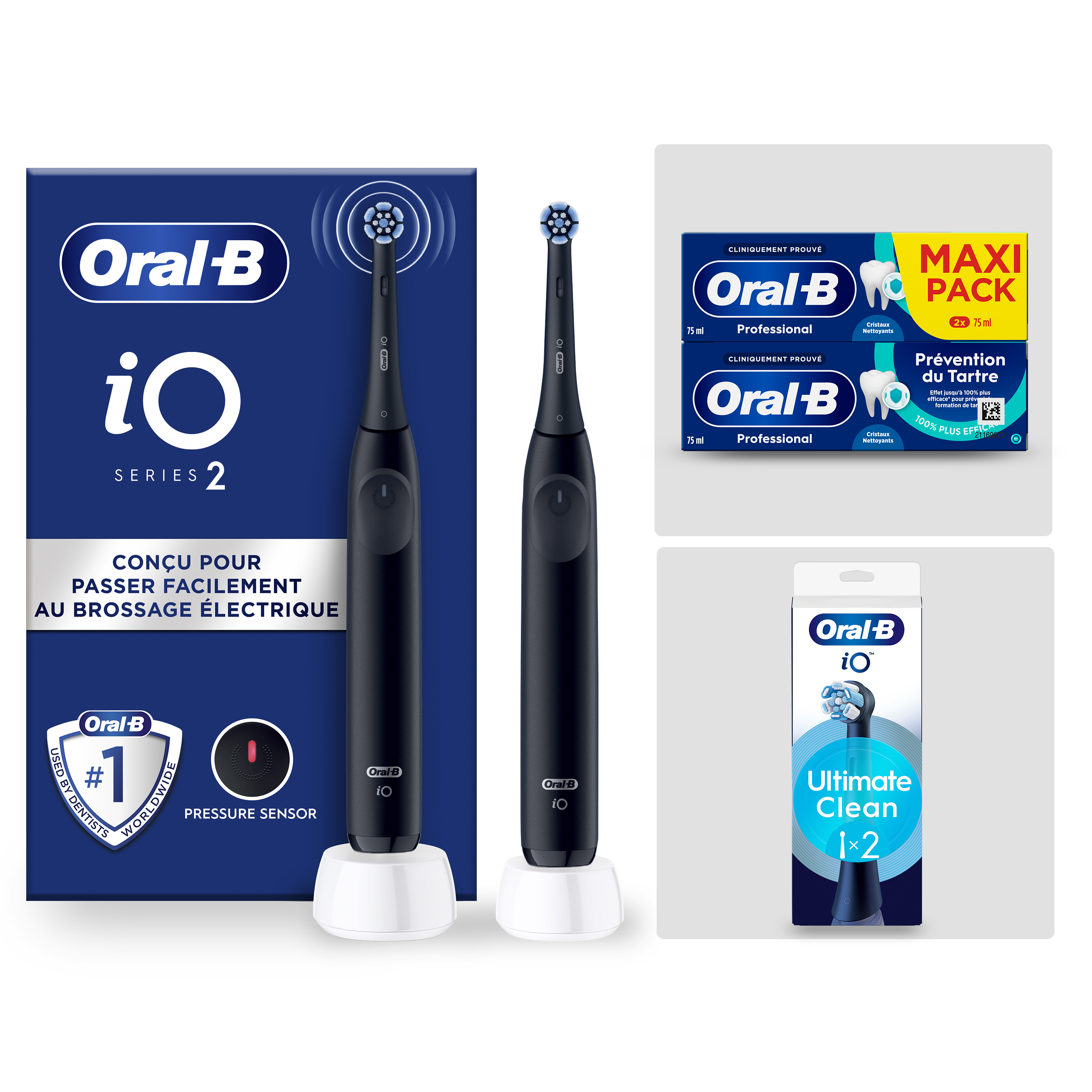 Oral-B iO2 Noire Pack Nettoyage Intense