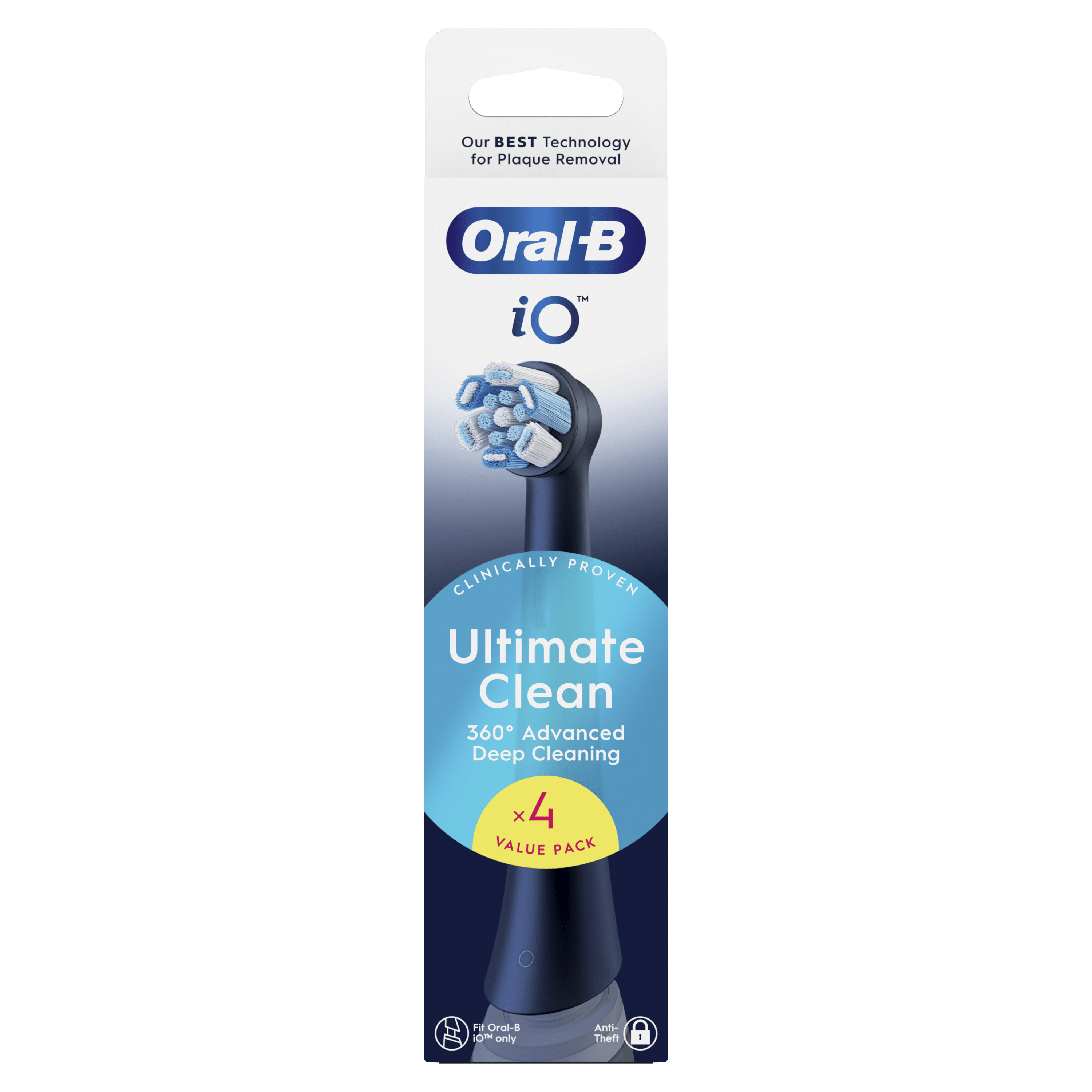 Oral-B iO - 4 brossettes Ultimate Clean Noires - 12 mois