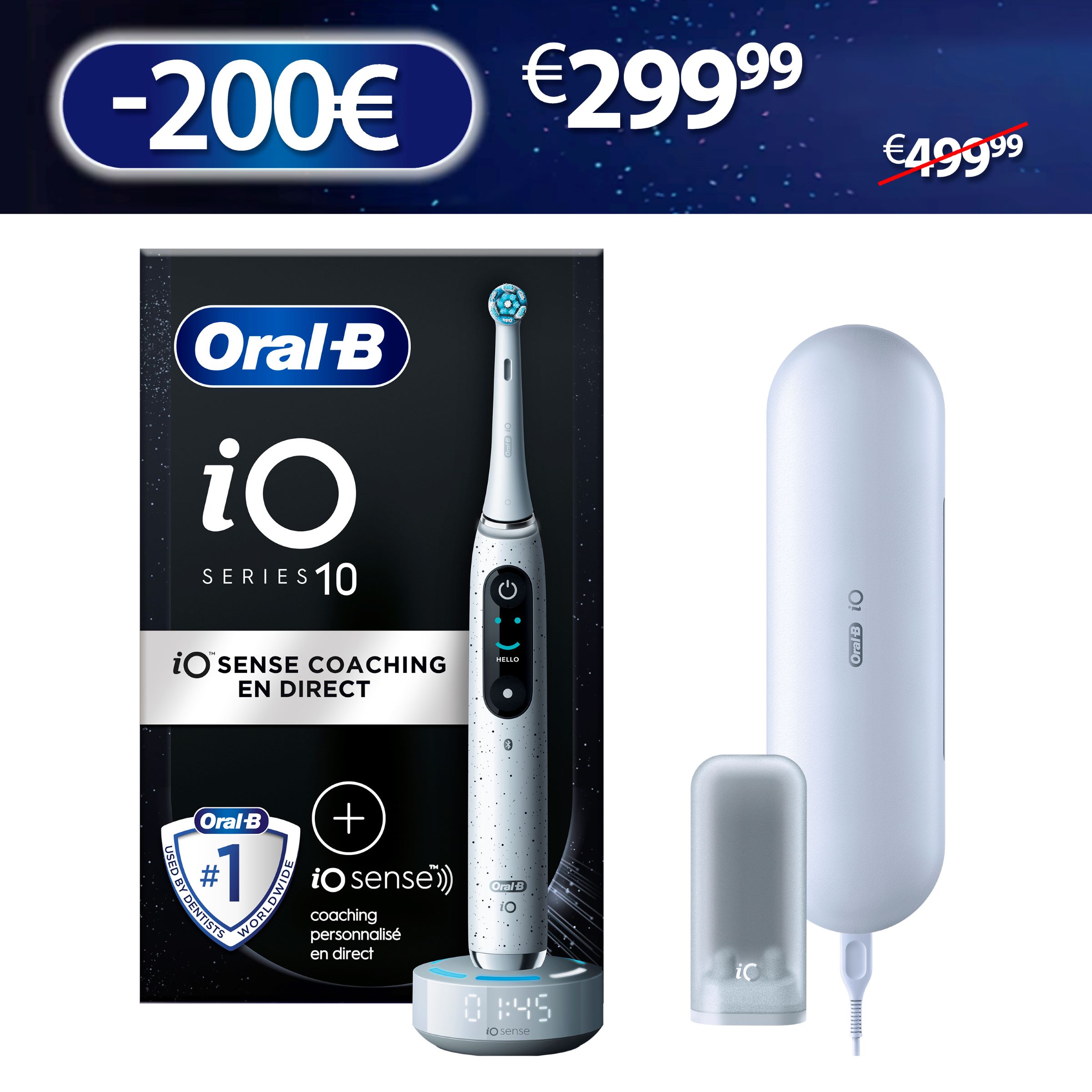 Oral-B iO 10 Blanche Brosse à dents électrique avec brossette