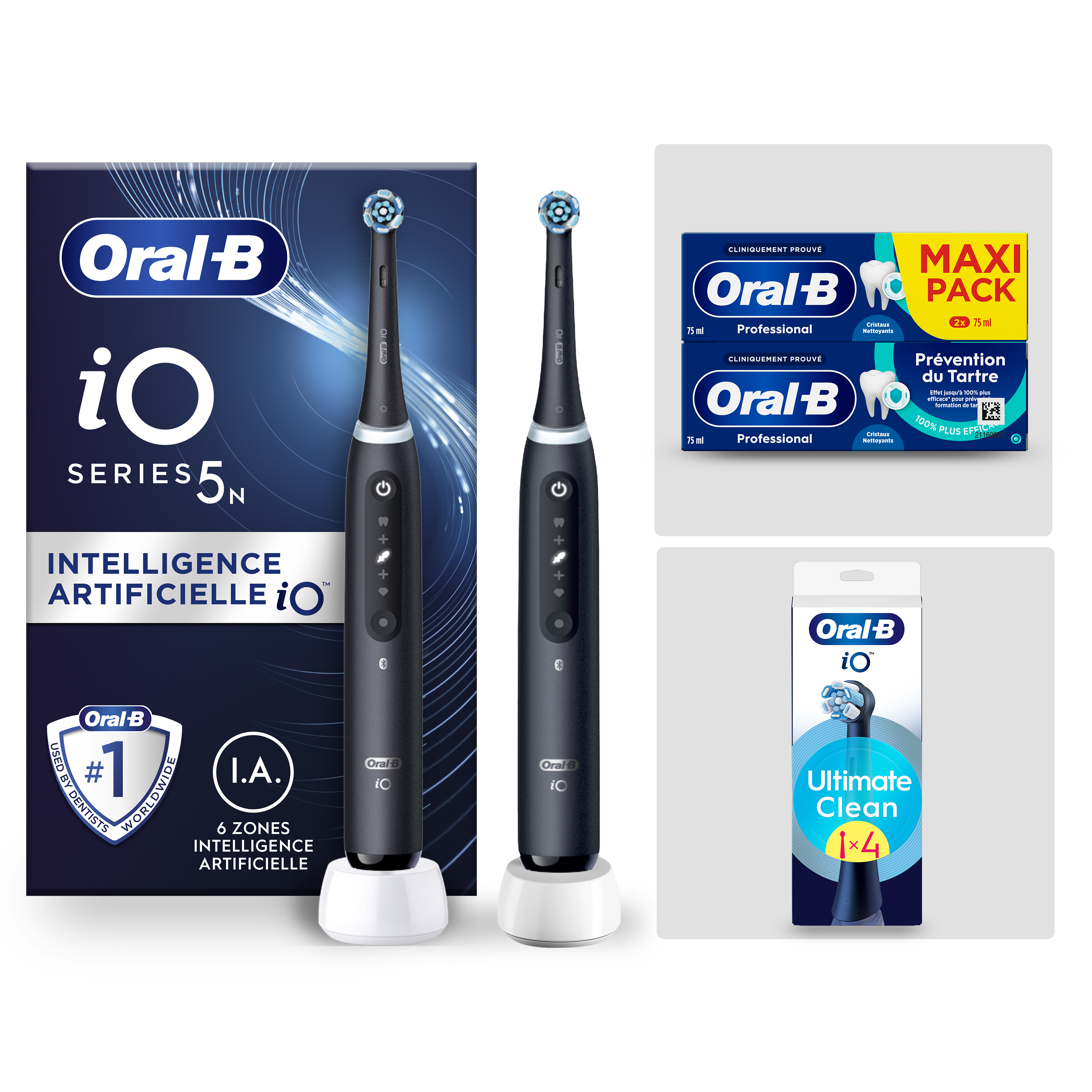 Oral-B iO5 Noire Pack Nettoyage Intense