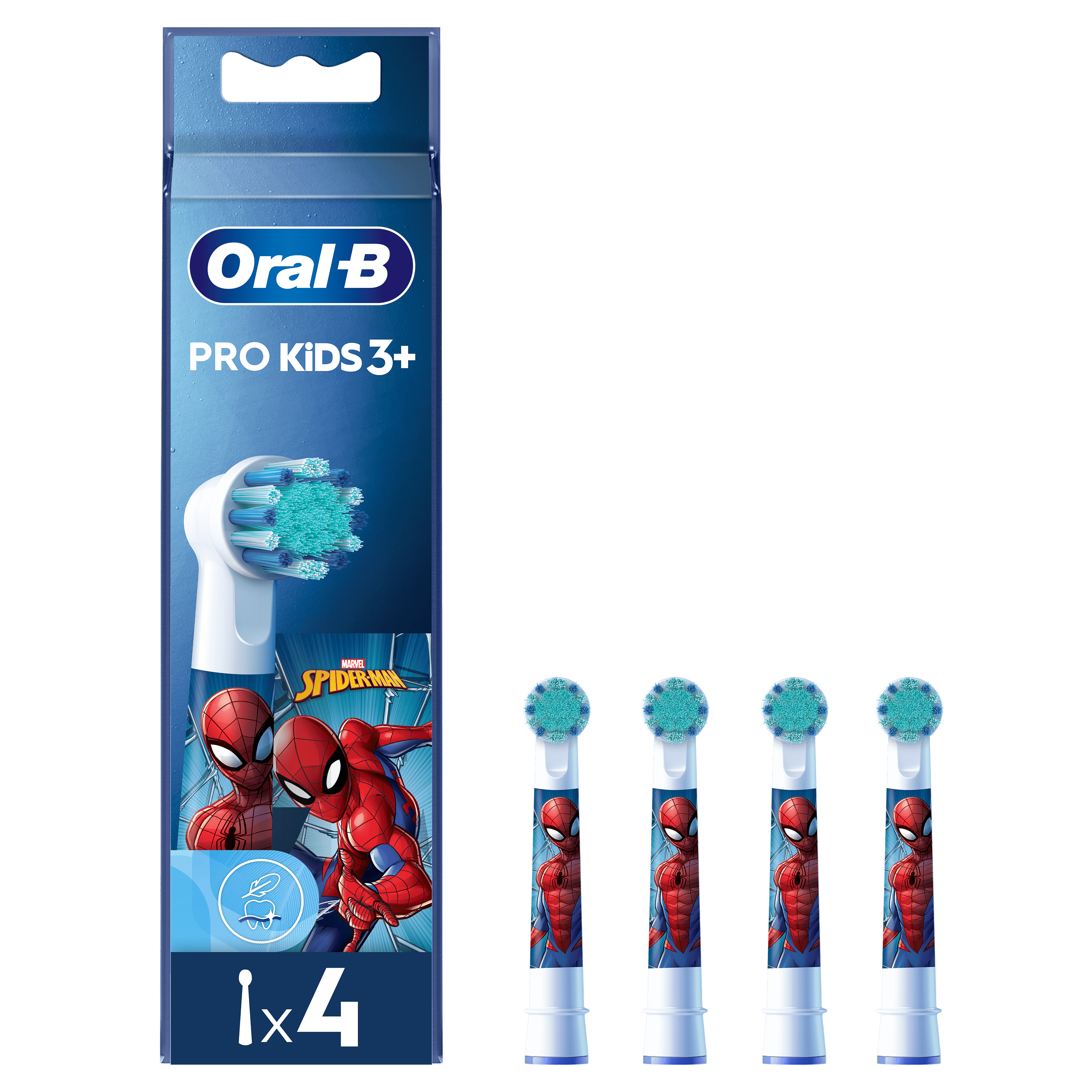 Oral-B Pro Kids Brossettes Spiderman, Pack De 4 Unités