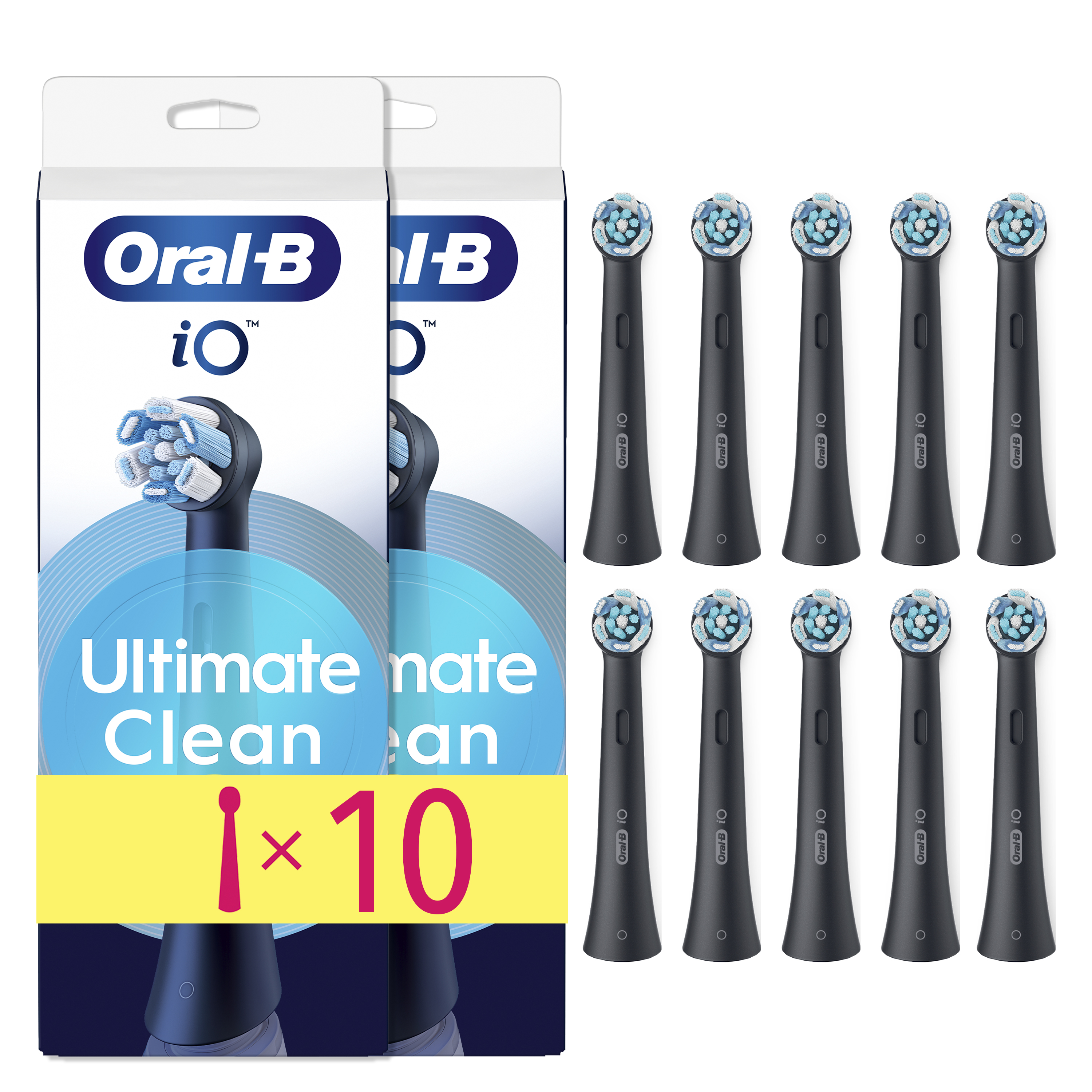 Oral-B iO - 10 brossettes Ultimate Clean Noires - 30 mois