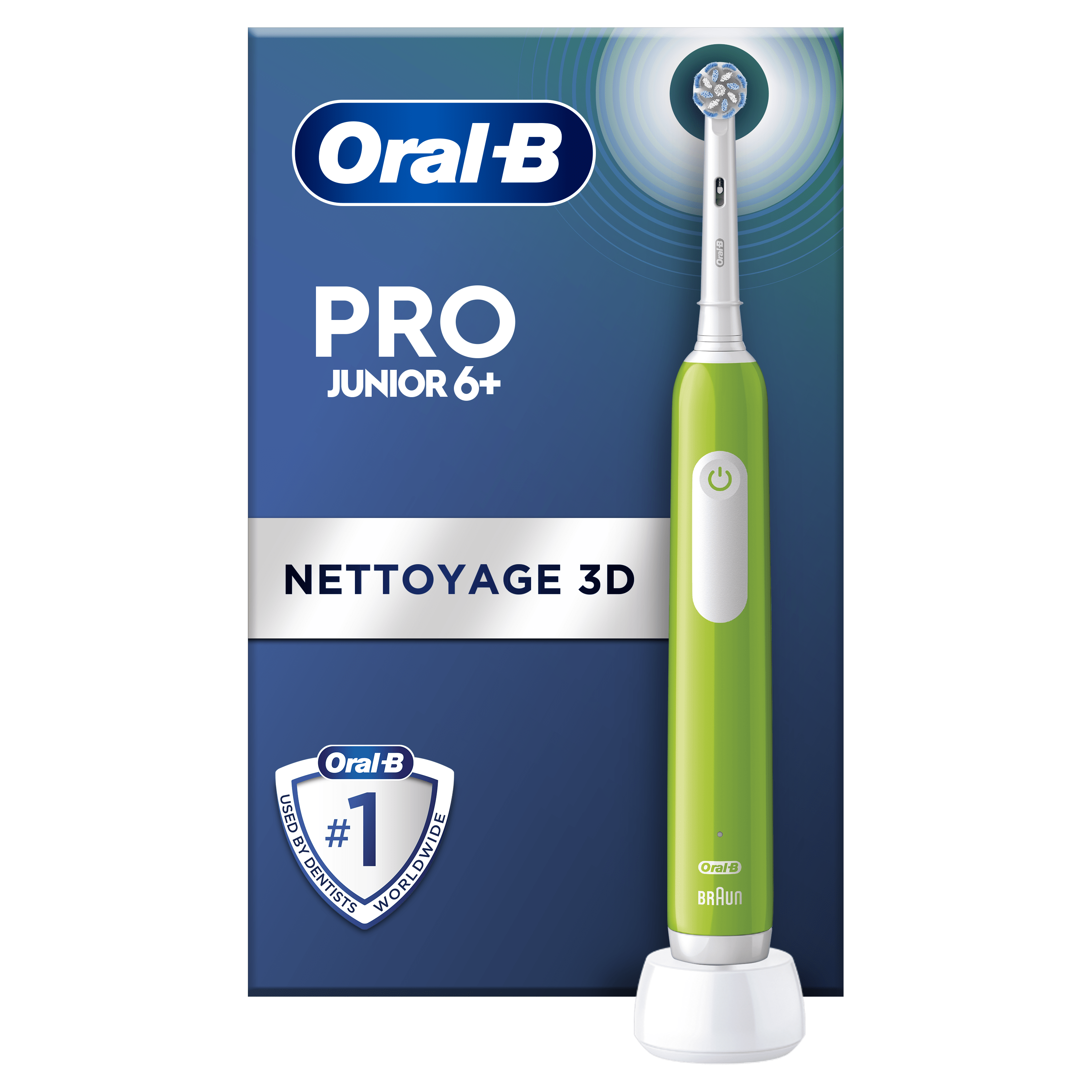 Oral-B Pro1 Verte Junior Brosse à dents électrique avec brossette