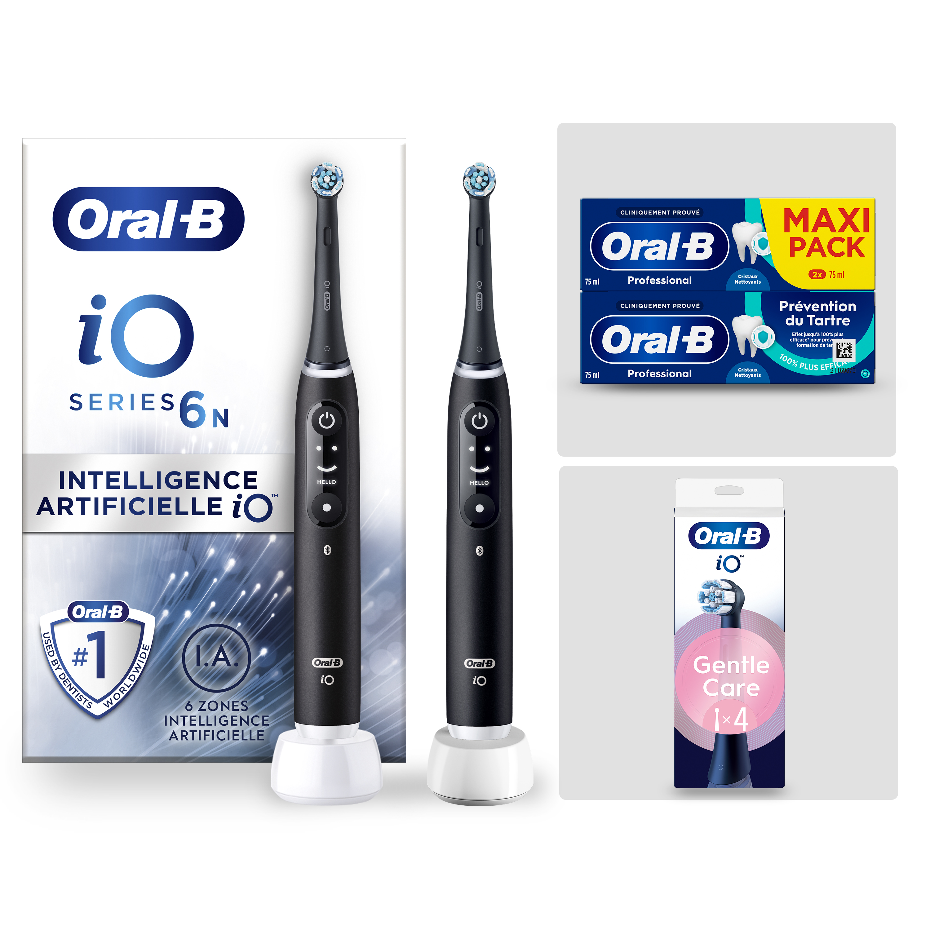 Oral-B iO6 Noire Pack Nettoyage Classique