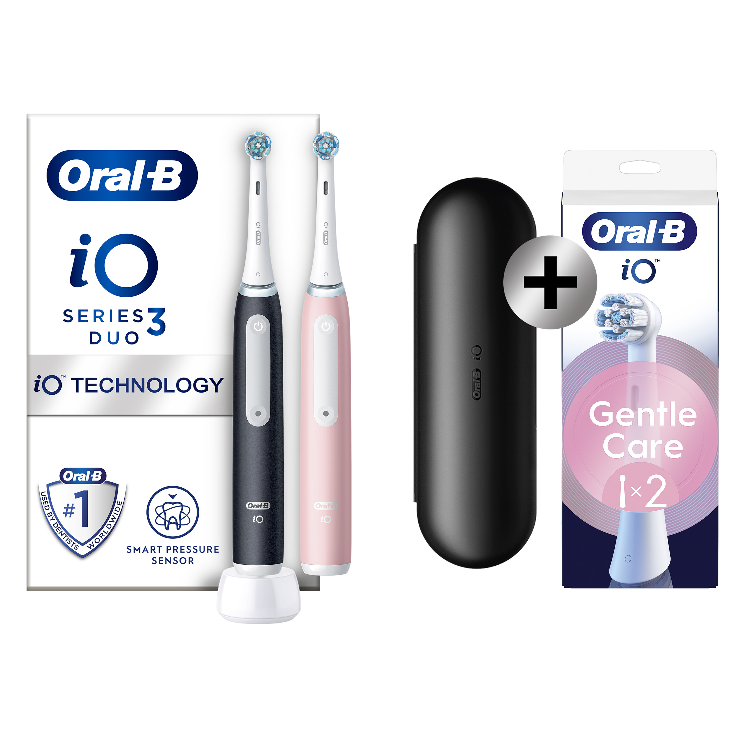 Oral-B iO 3 Pack 2 brosses à dents électriques avec brossettes + 2 brossettes