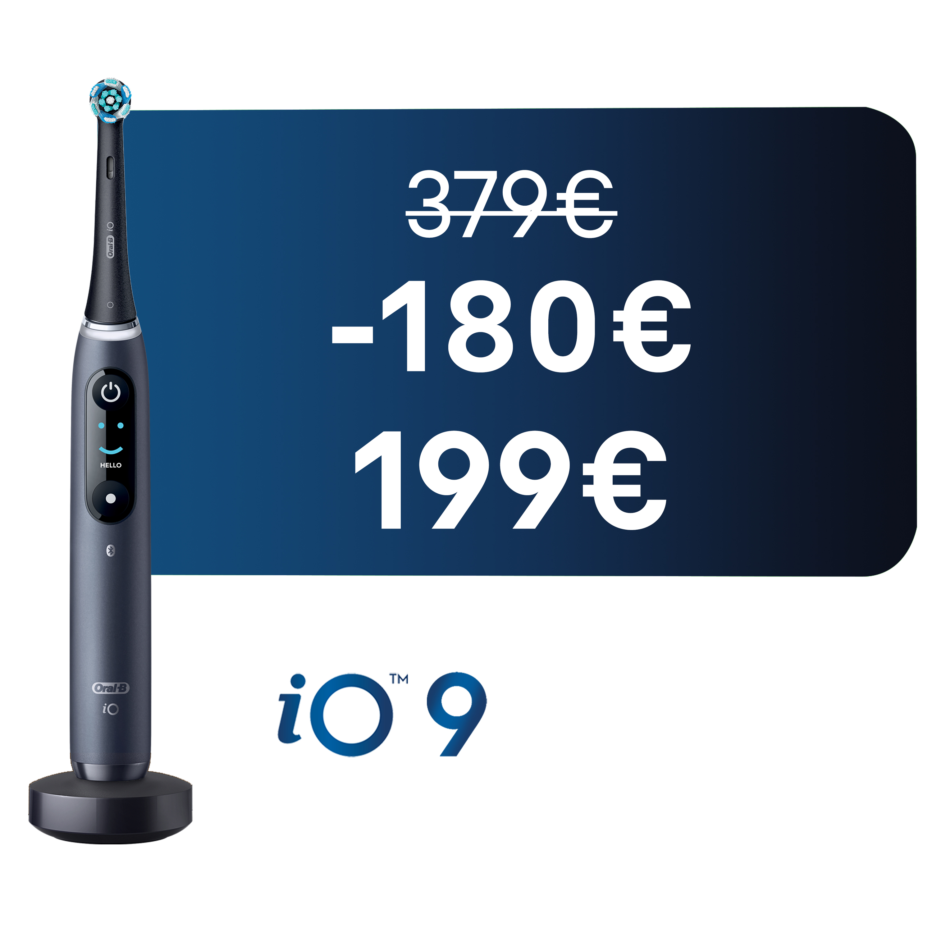 Brosse à dents électrique Oral-B iO 9 Noire, 3 brossettes, Étui de voyage chargeur