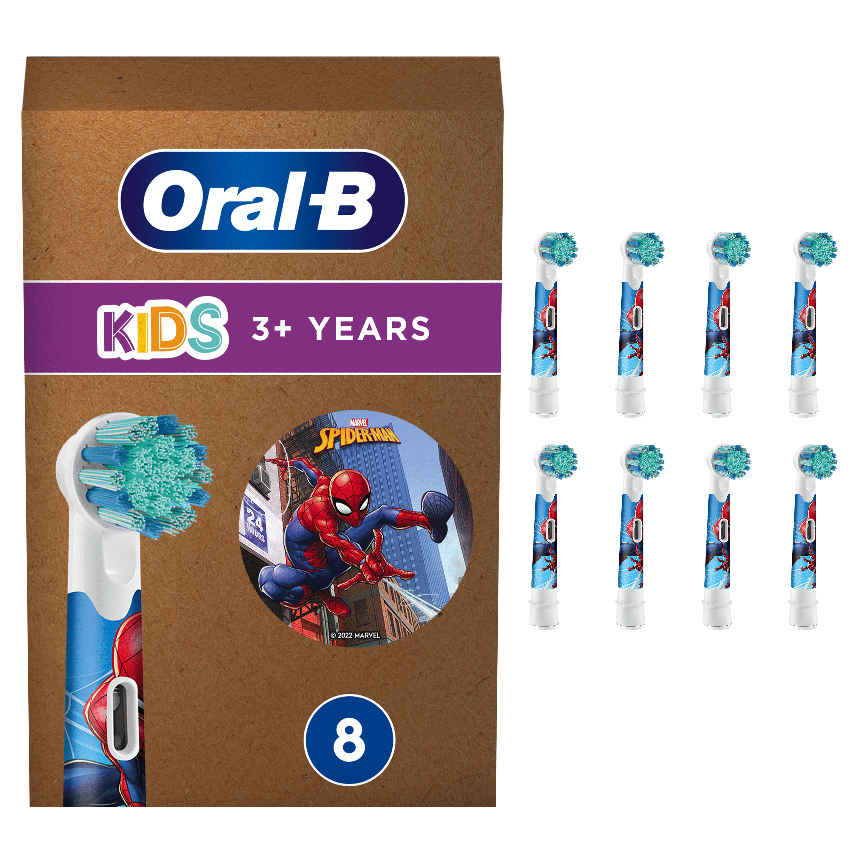 Oral-B Kids - 8 brossettes Spiderman - 24 mois