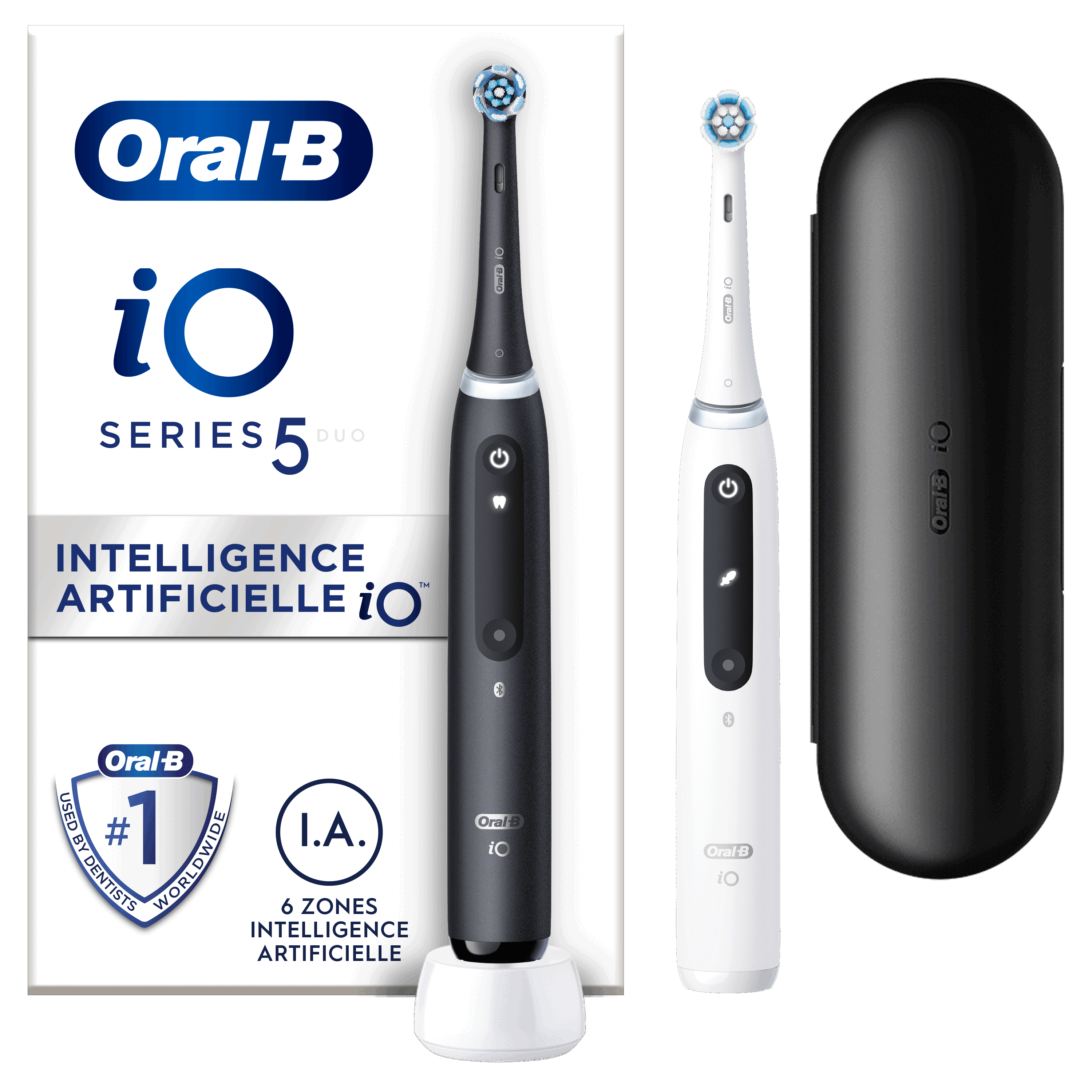 Oral-B iO 5 Pack 2 brosses à dents électriques avec brossettes