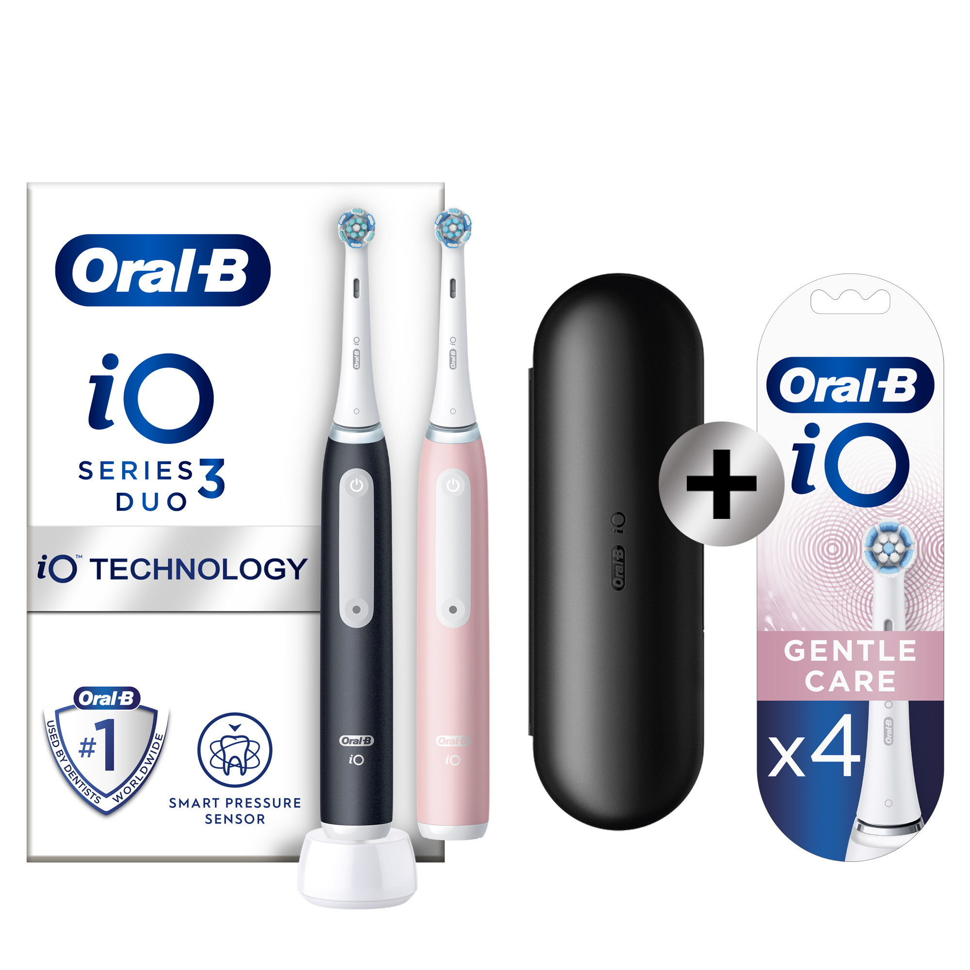 Oral-B iO 3 Pack 2 brosses à dents électriques avec brossettes + 4 brossettes