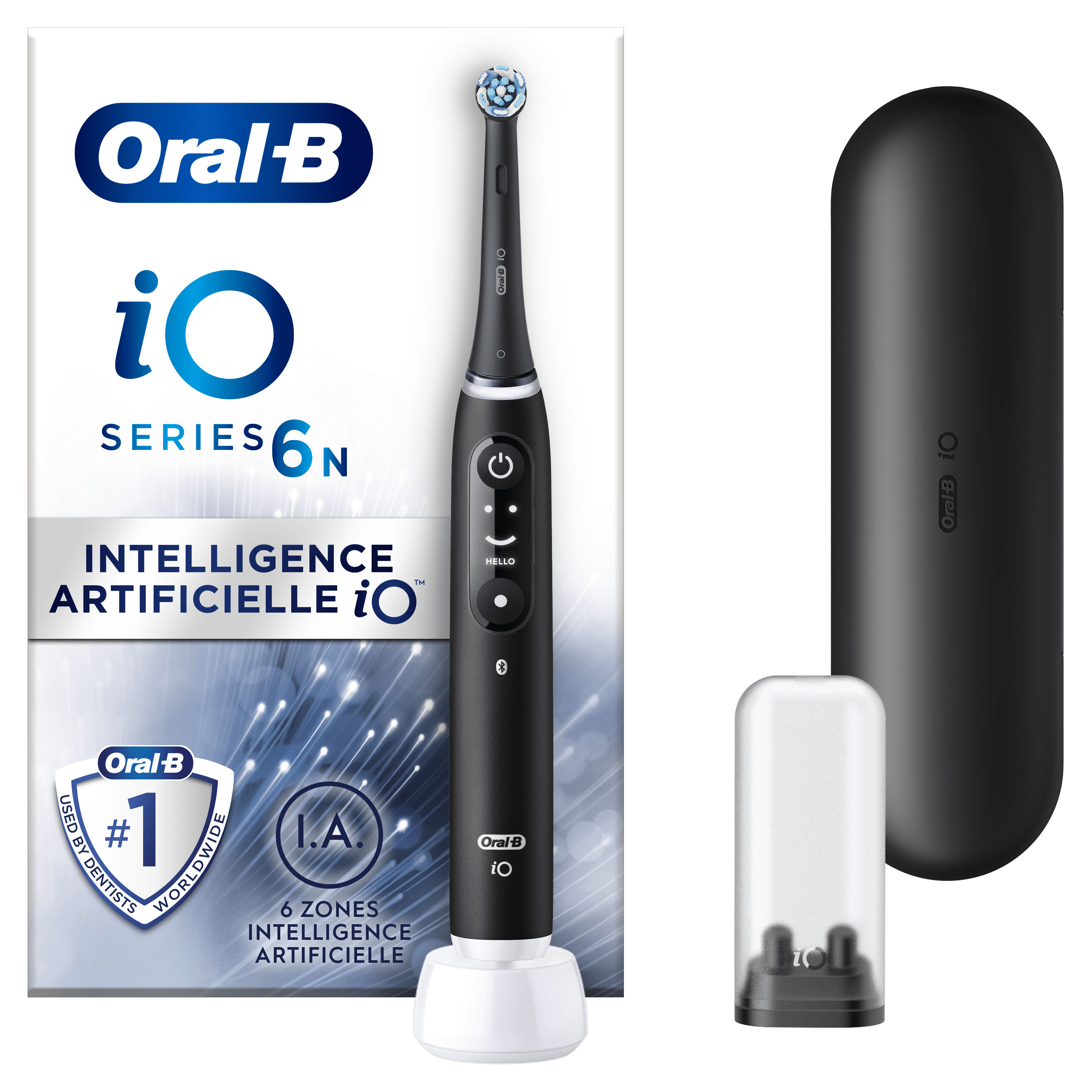 Oral-B iO 6 Noire Brosse à dents électrique avec brossette