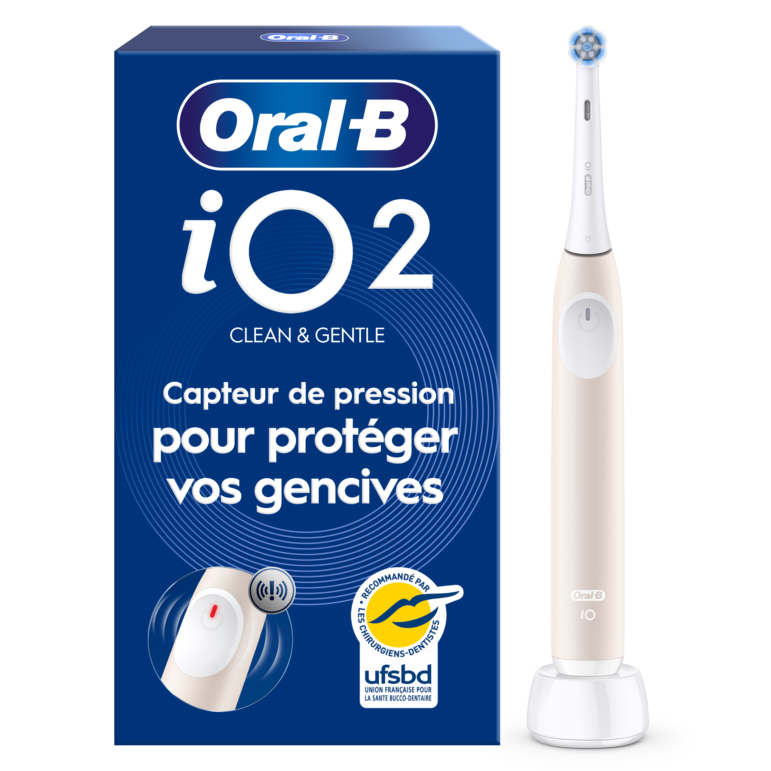 Oral-B iO2 Brosse À Dents Électrique Rose Clair, 1 Brossette