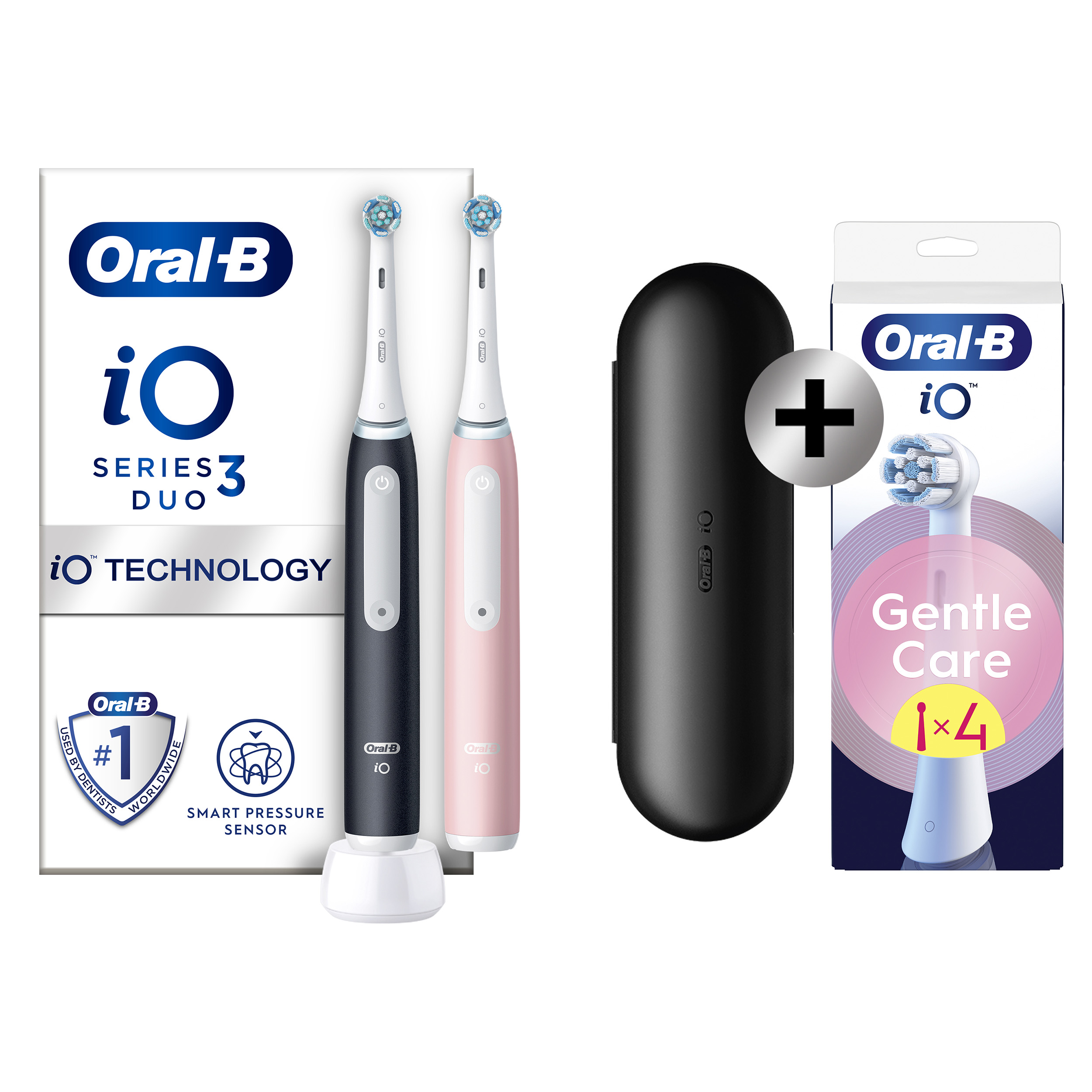 Oral-B iO 3 Pack 2 brosses à dents électriques avec brossettes + 4 brossettes