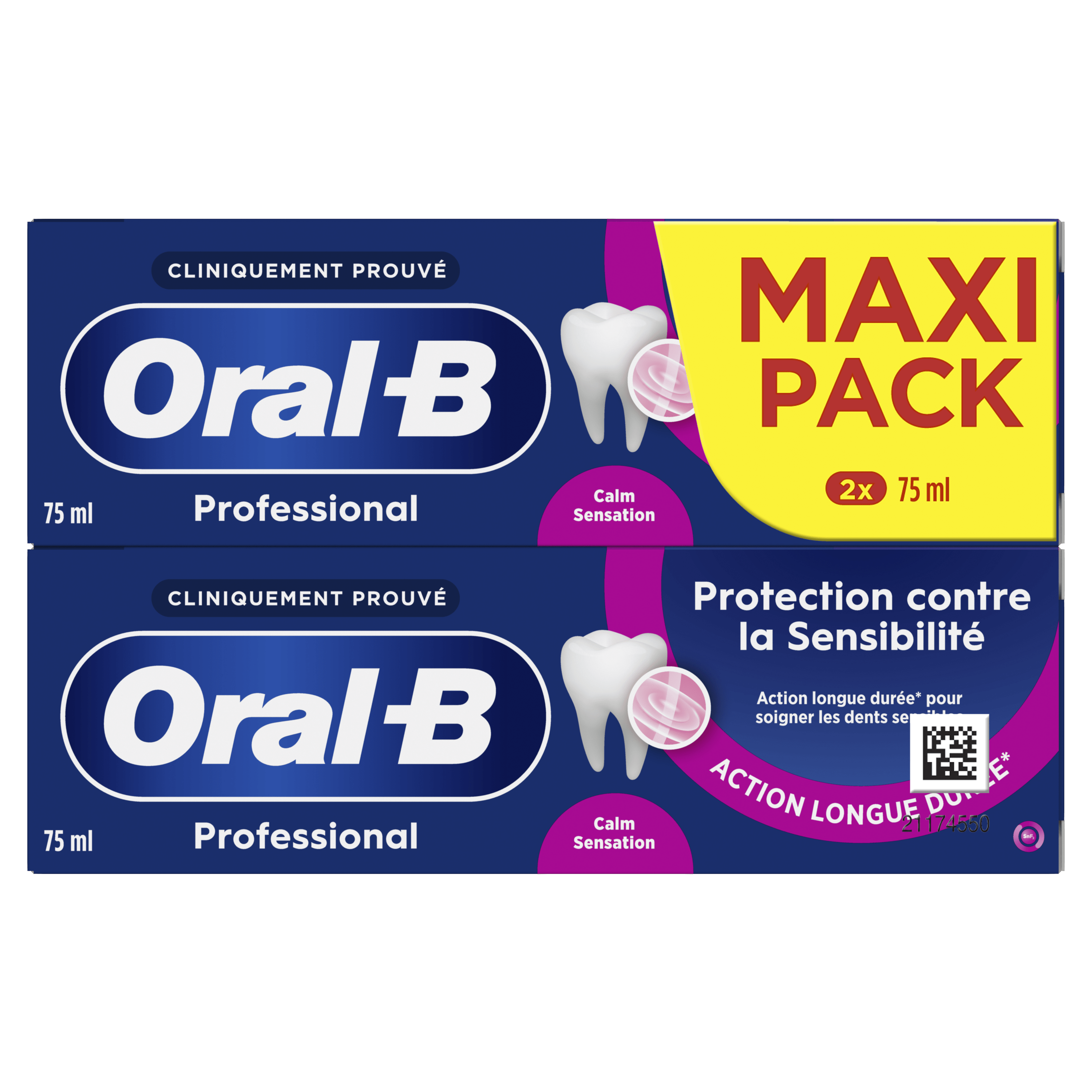 Dentifrice Oral-B Professional Protection Contre la Sensibilité Calm Sensation 2x75 ml