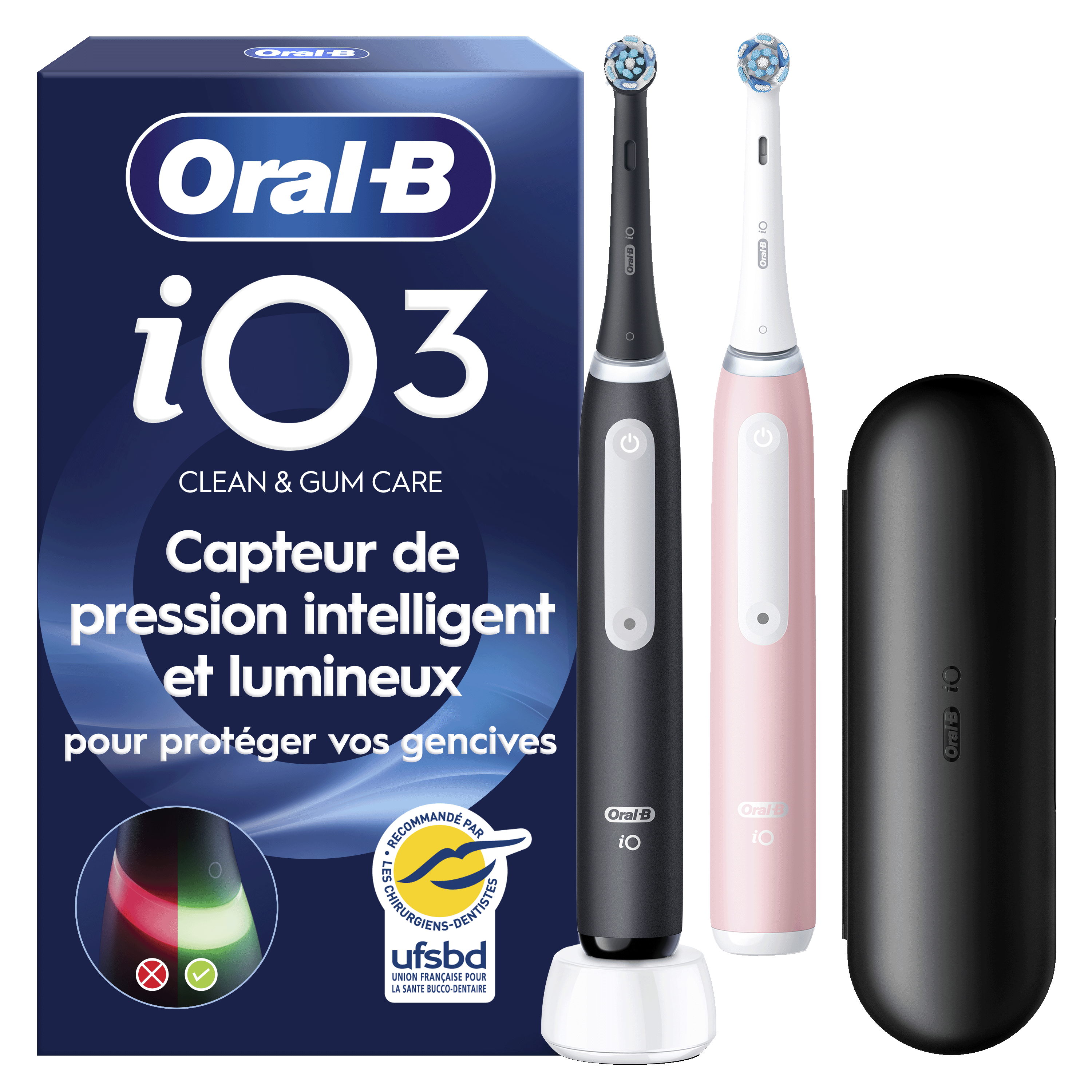 Oral-B iO 3 Pack 2 brosses à dents électriques avec brossettes