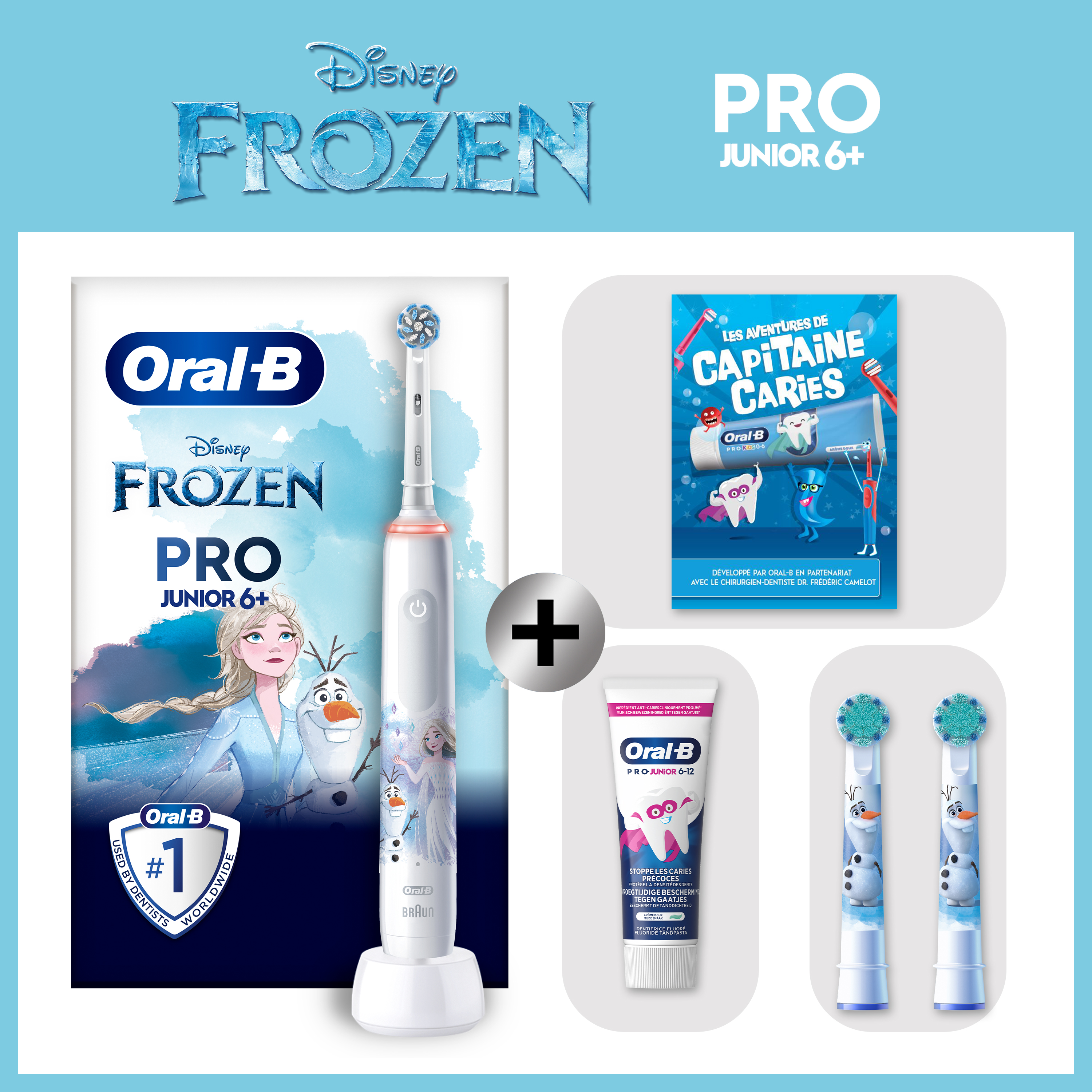 Oral-B kit de soins dentaires pour enfants - Reine des Neiges - 6 ans et +