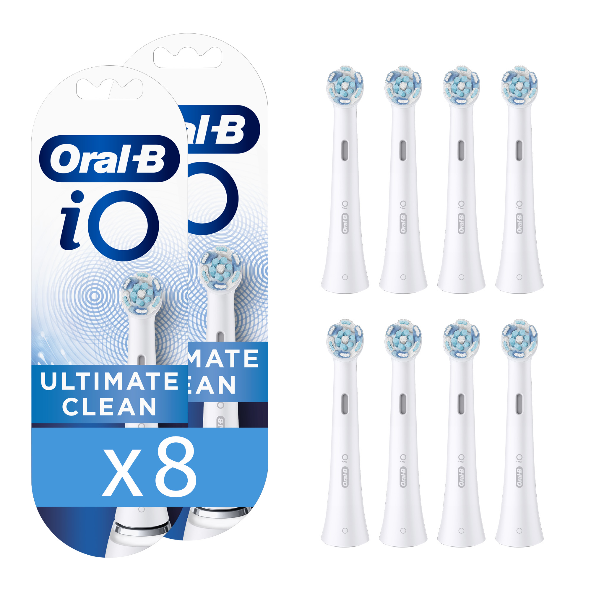 Oral-B iO - 8 brossettes Ultimate Clean Blanches - 24 mois