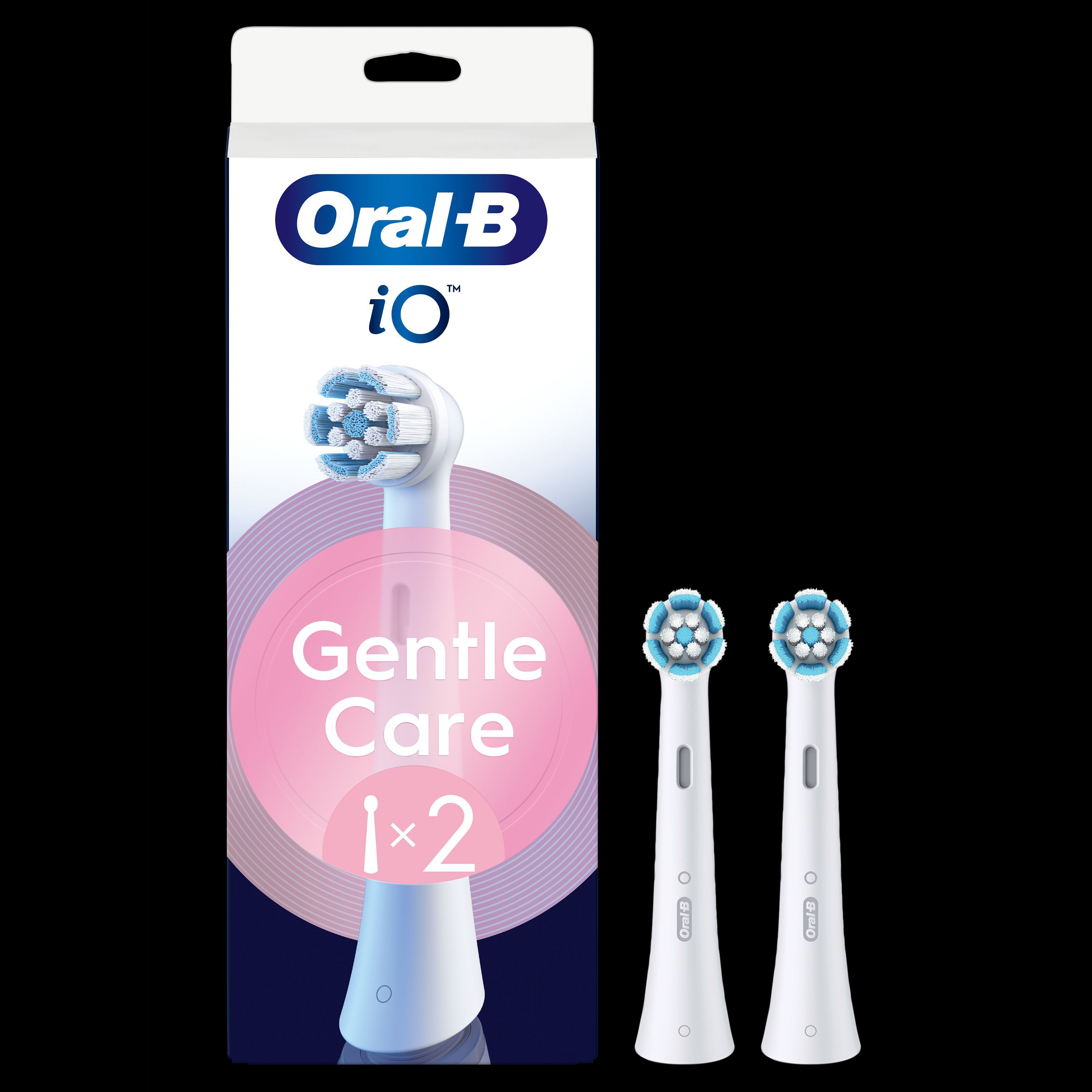 Oral-B iO, brossettes [P-8482]Gentle Care[P-8482], paquet de 2, pour un nettoyage doux des dents et des gencives.