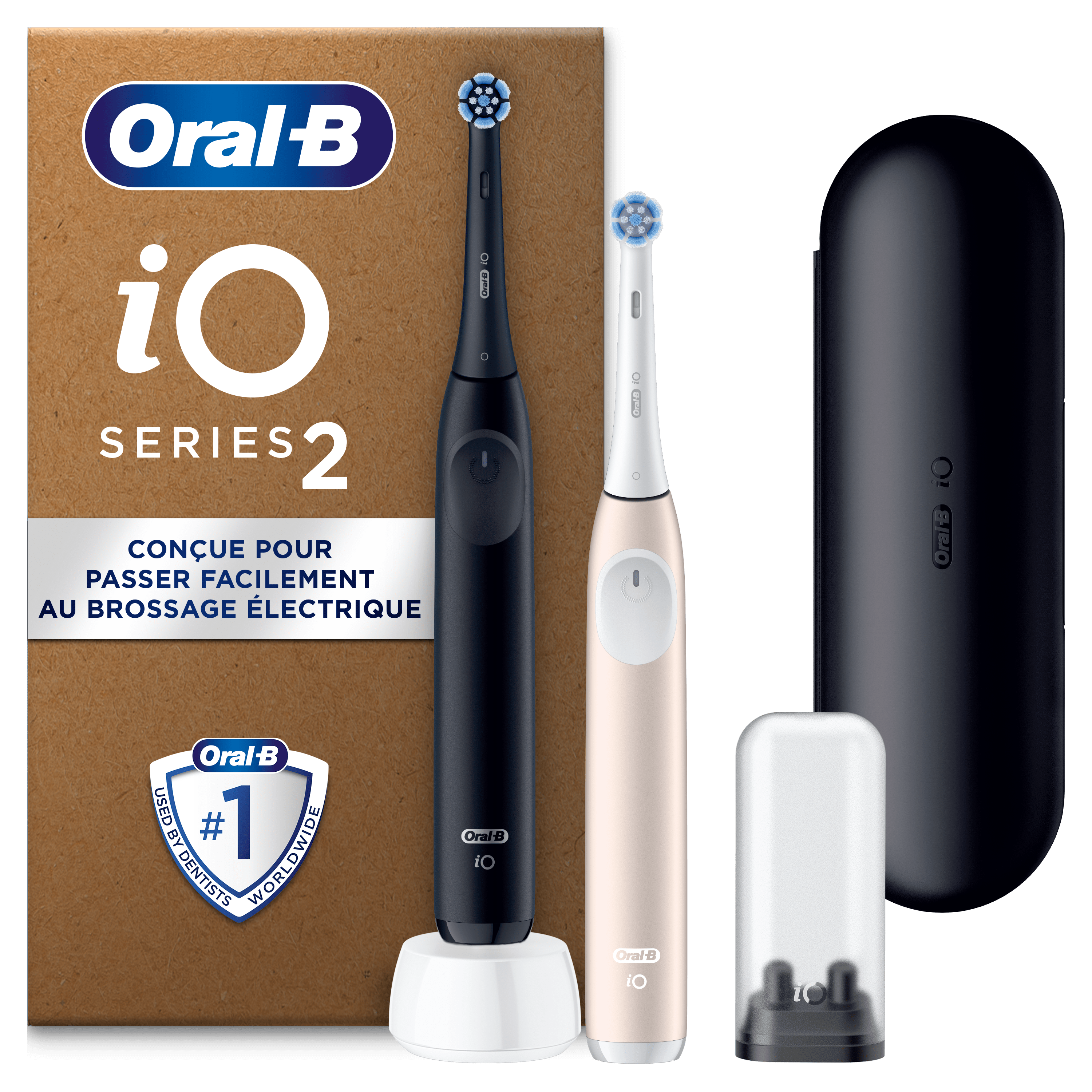 Oral-B iO2 Pack 2 brosses brosses à dents électriques Noire et Rose