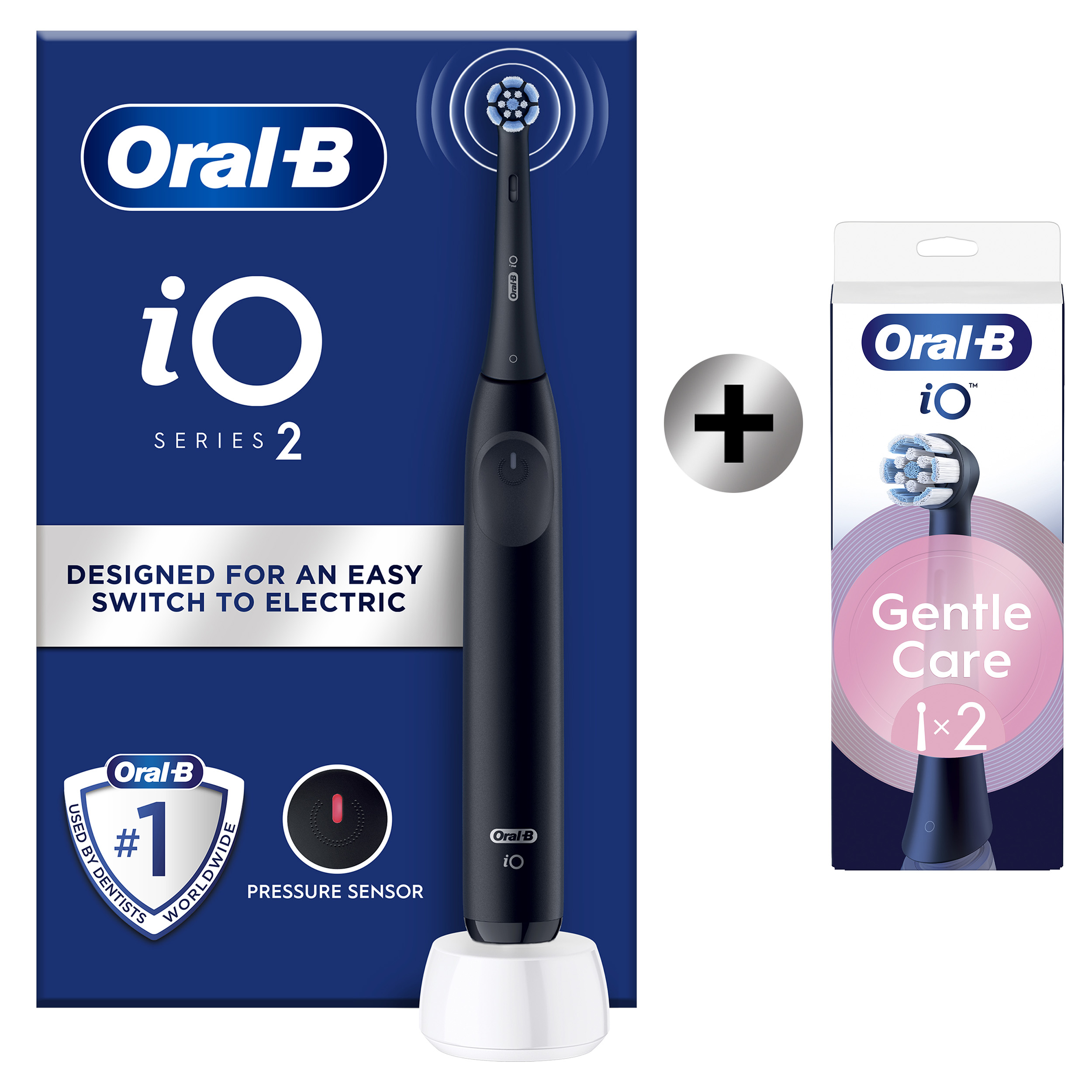 Oral-B iO2 Brosse À Dents Électrique Noire, 1 Brossette